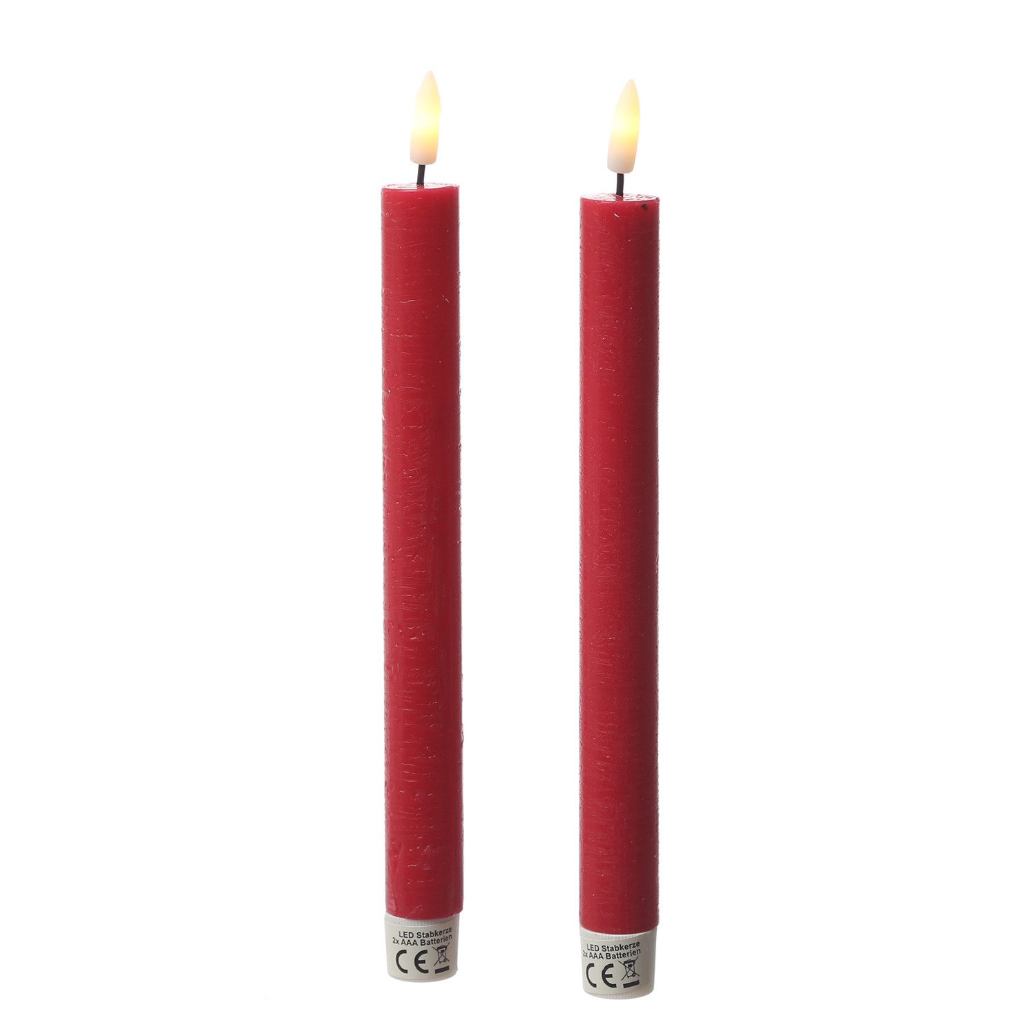 Adilina LED-Kerze LED Stabkerzen Tafelkerzen Dinner Spitzkerzen rustikal 24 günstig online kaufen