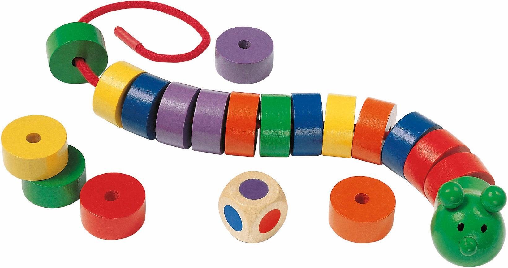 Selecta Spiel Fädelraupe, aus Holz, Made in Germany