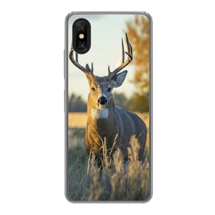MuchoWow Handyhülle Hirsche - Gras - Herbst - Geweih - Natur - Tiere Phone Case Handyhülle Xiaomi Mi Mix 3 Silikon Schutzhülle