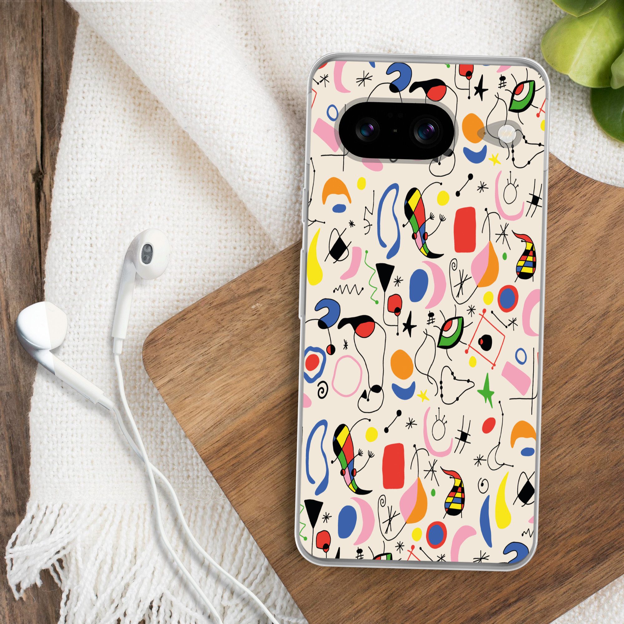 MuchoWow Handyhülle für Google Pixel 8 Muster - Abstrakt - Kunst, Handy Case, Silikon, Bumper Case Dünn
