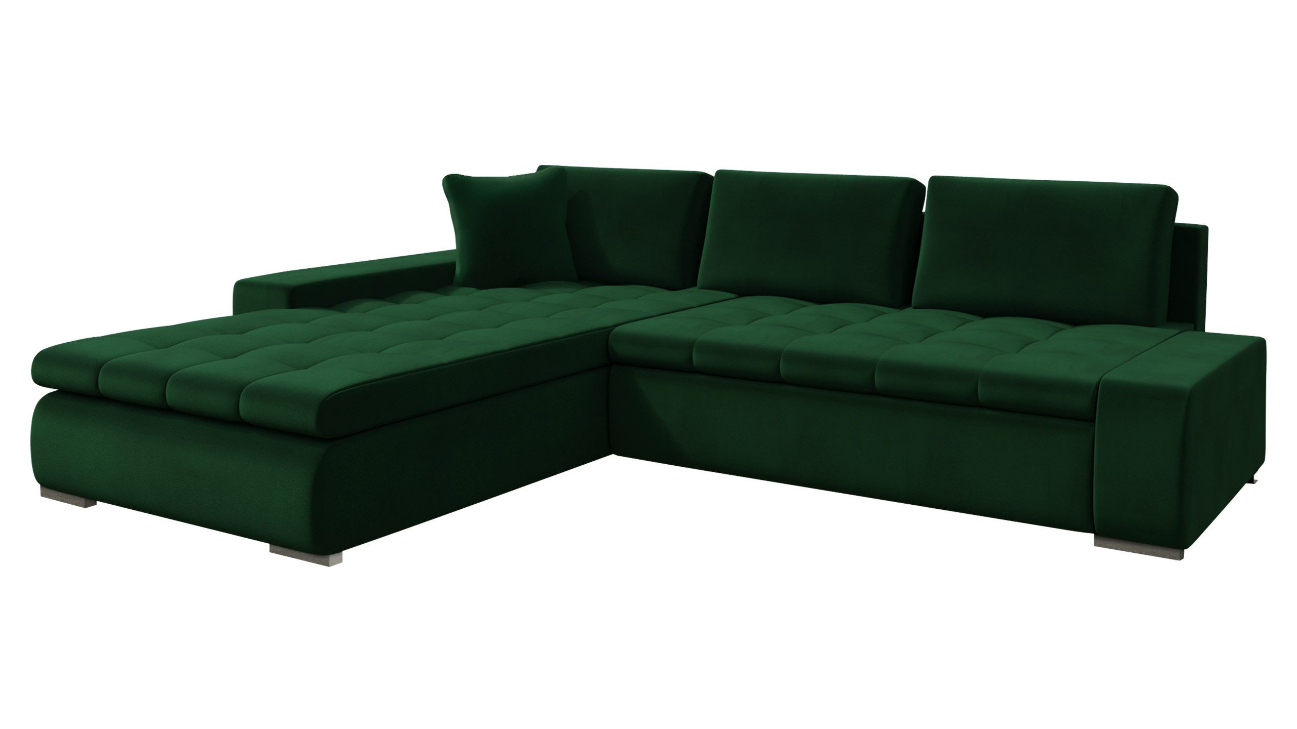 MIRJAN24 Ecksofa Orkan, mit Bettkasten und Schlaffunktion, Kissen mit Reisverschluss, Seite universal