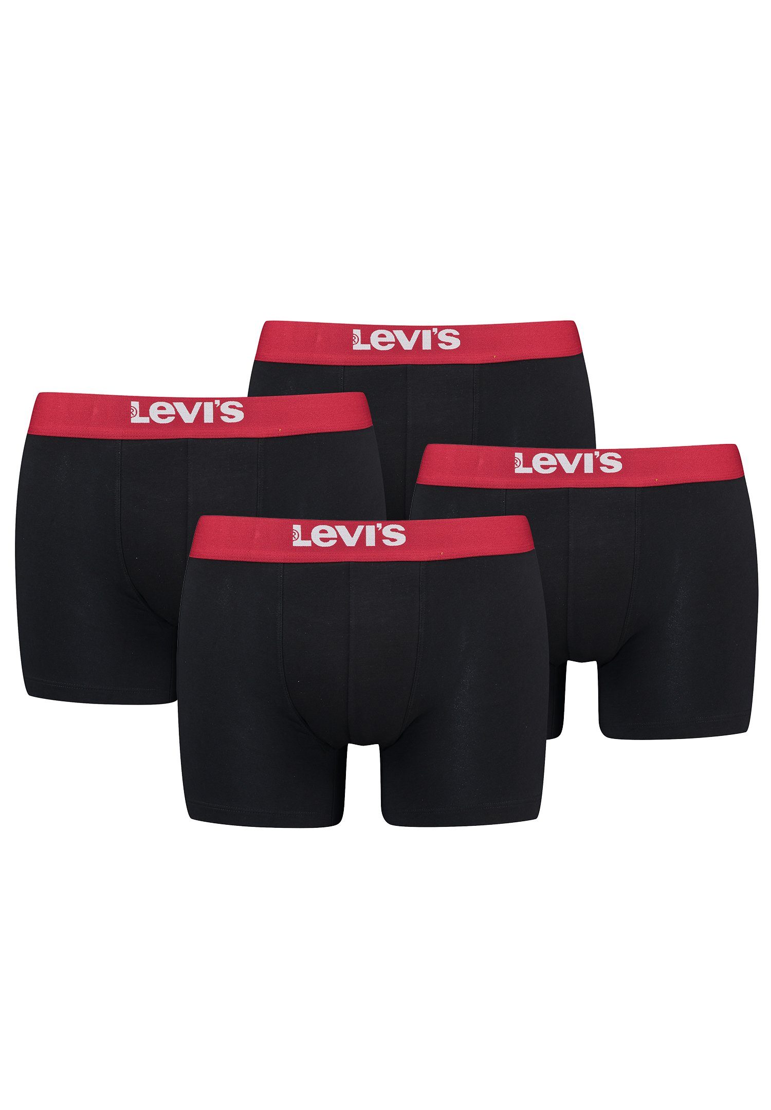 BASIC BOXER (Set, ORGANIC 4-St., Levi's® 4er-Pack) BRIEF Pack SOLID Black/Red CO Boxershorts MEN 4er