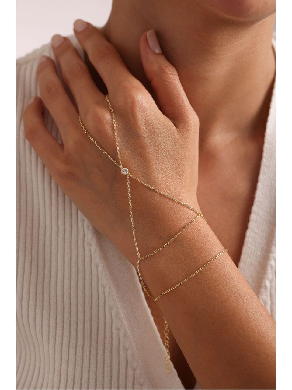 Nisan Ketten und Armband Set, 925 Silber Damen-Handkette mit Zirkonia-Solit günstig online kaufen