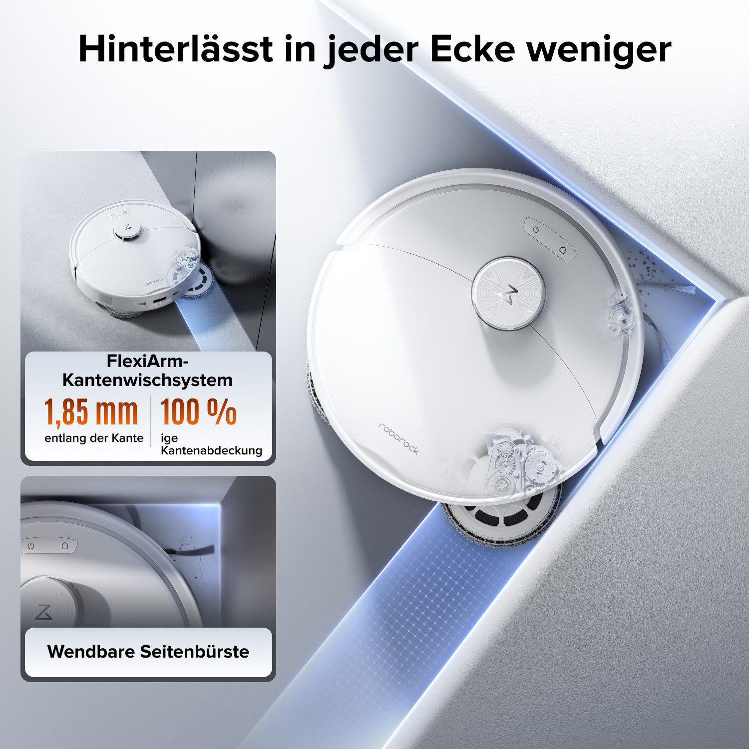 Roborock Saugroboter Qrevo 2 Pro Saugroboter mit Wischfunktion, 25.000 Pa weiß