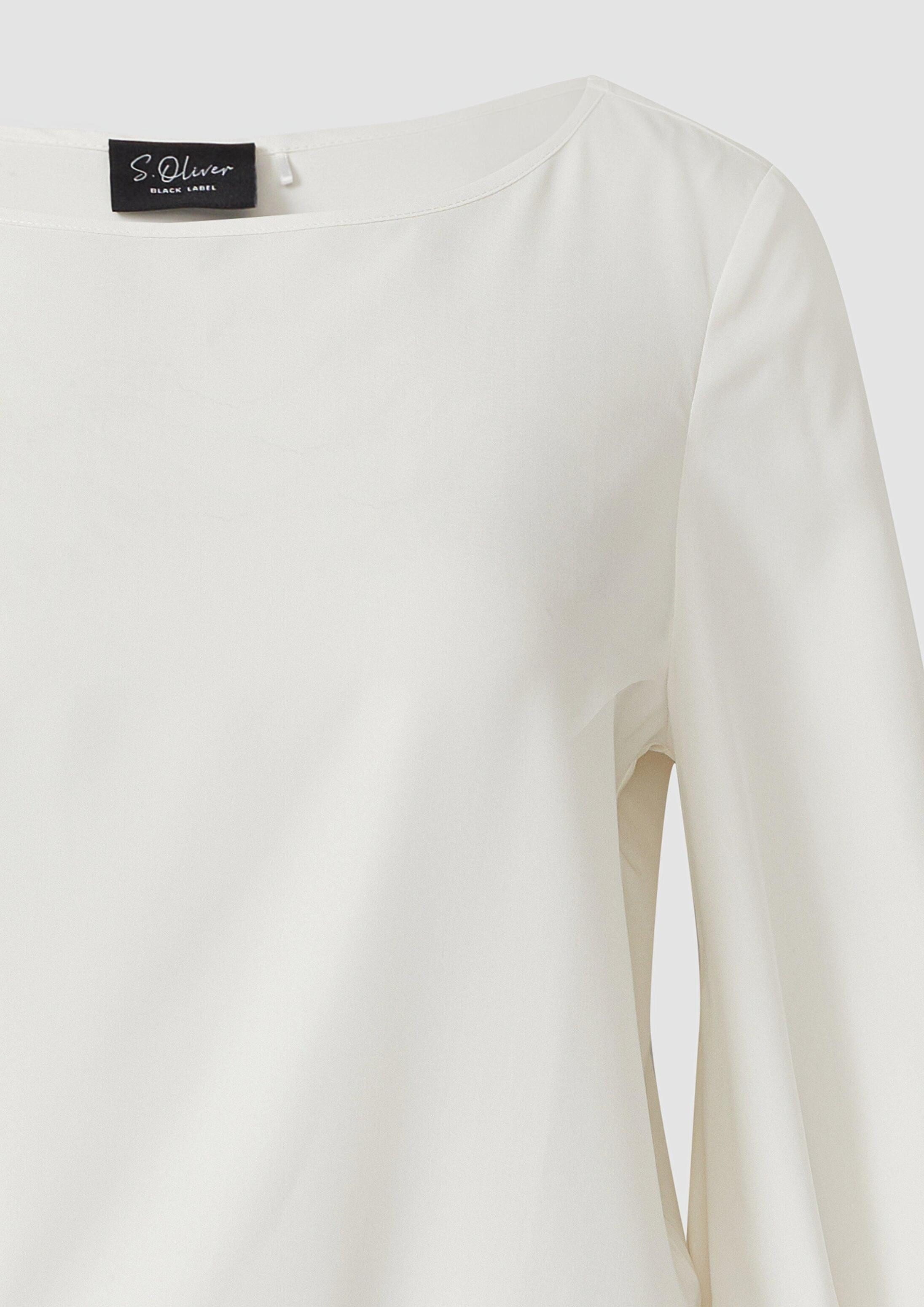 s.Oliver Kurzarmbluse Bluse Modalmix-Bluse mit U-Boot-Ausschnitt und Gummibündchen