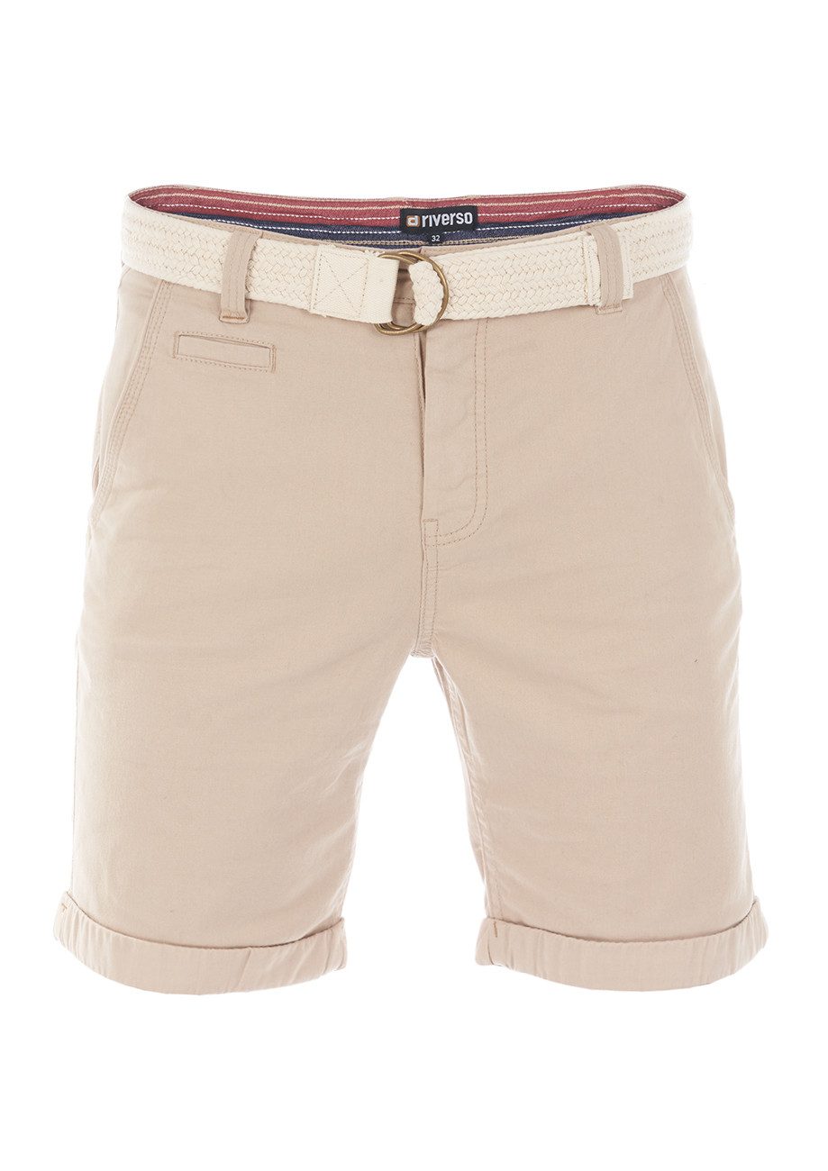 riverso Chinoshorts Herren Shorts RIVHenry Regular Fit Bermudashorts mit Gürtel