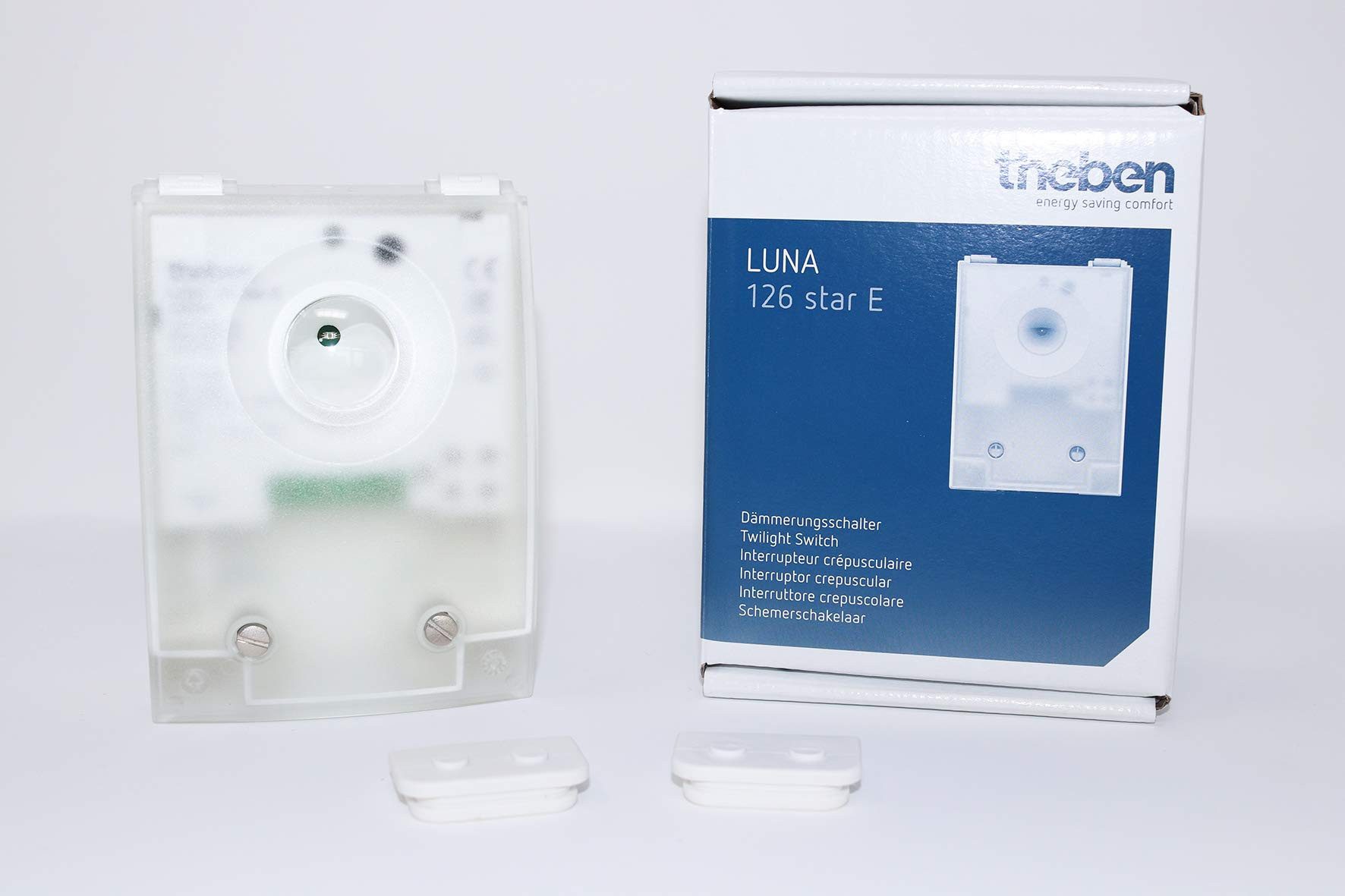 theben Dämmerungsschalter LUNA 126 star E 1260901 Lichtsensor integriert, Helligkeitssensor, außen, Beleuchtung Schaufenster/Display