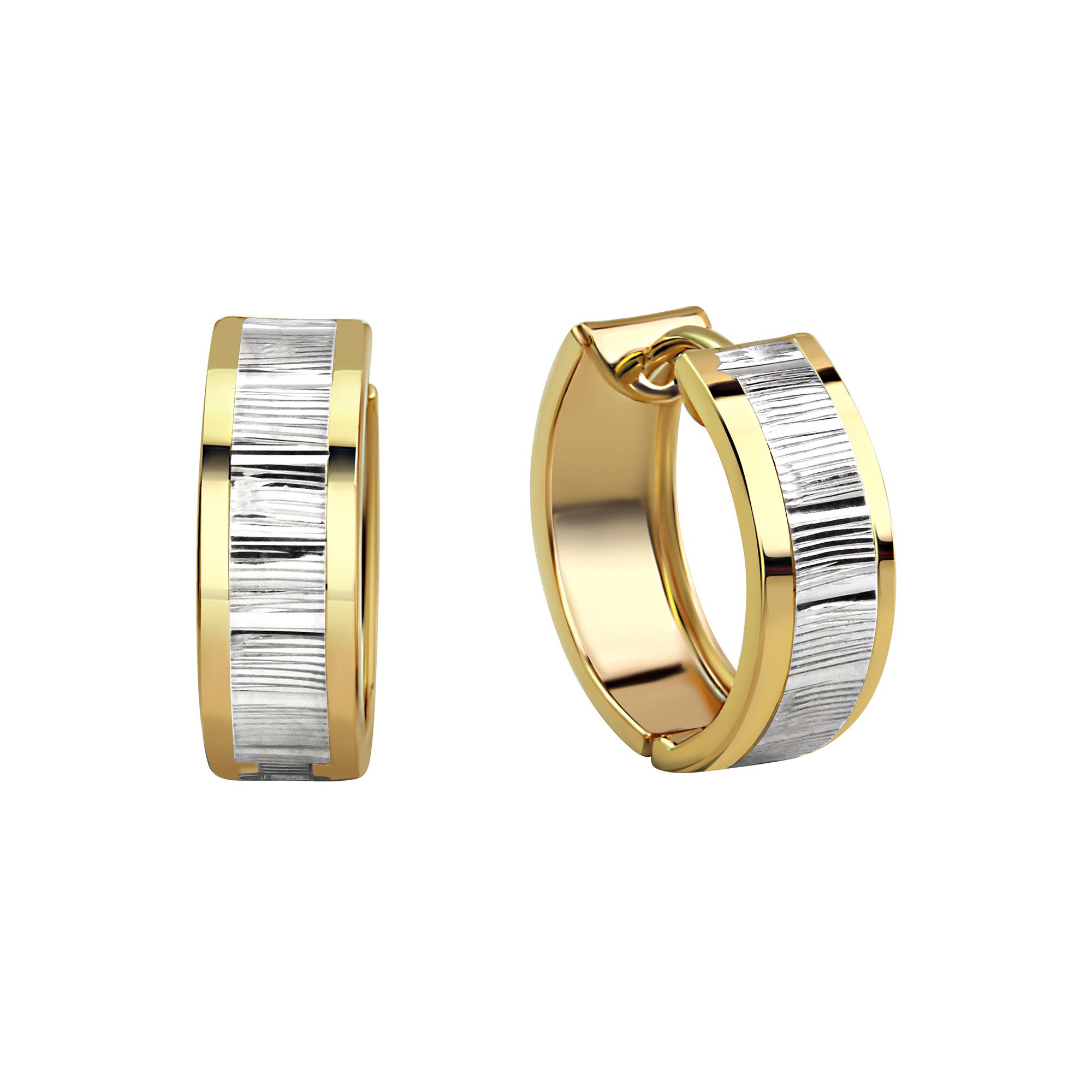 Fascination by Ellen K. Paar Creolen Gold 333 zweifarbig glanz/matt 15mm Du günstig online kaufen