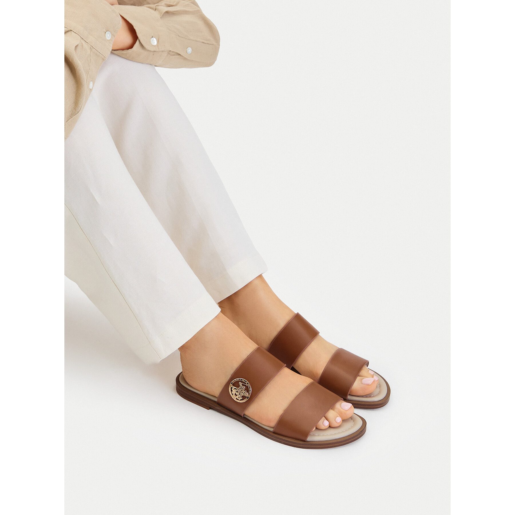 BEVERLY HILLS POLO CLUB Beverly Hills Polo Club Damen-Flip-Flops, braun Badepantolette