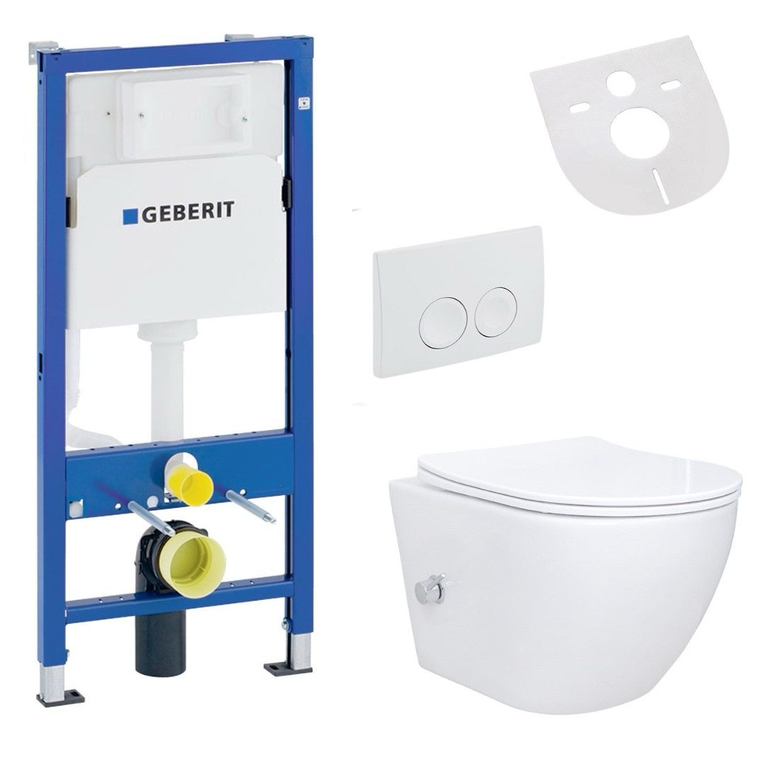 Belvit Tiefspül-WC UP100-AL55800-SET, Spülrandloses Hänge WC Set mit Bidet günstig online kaufen