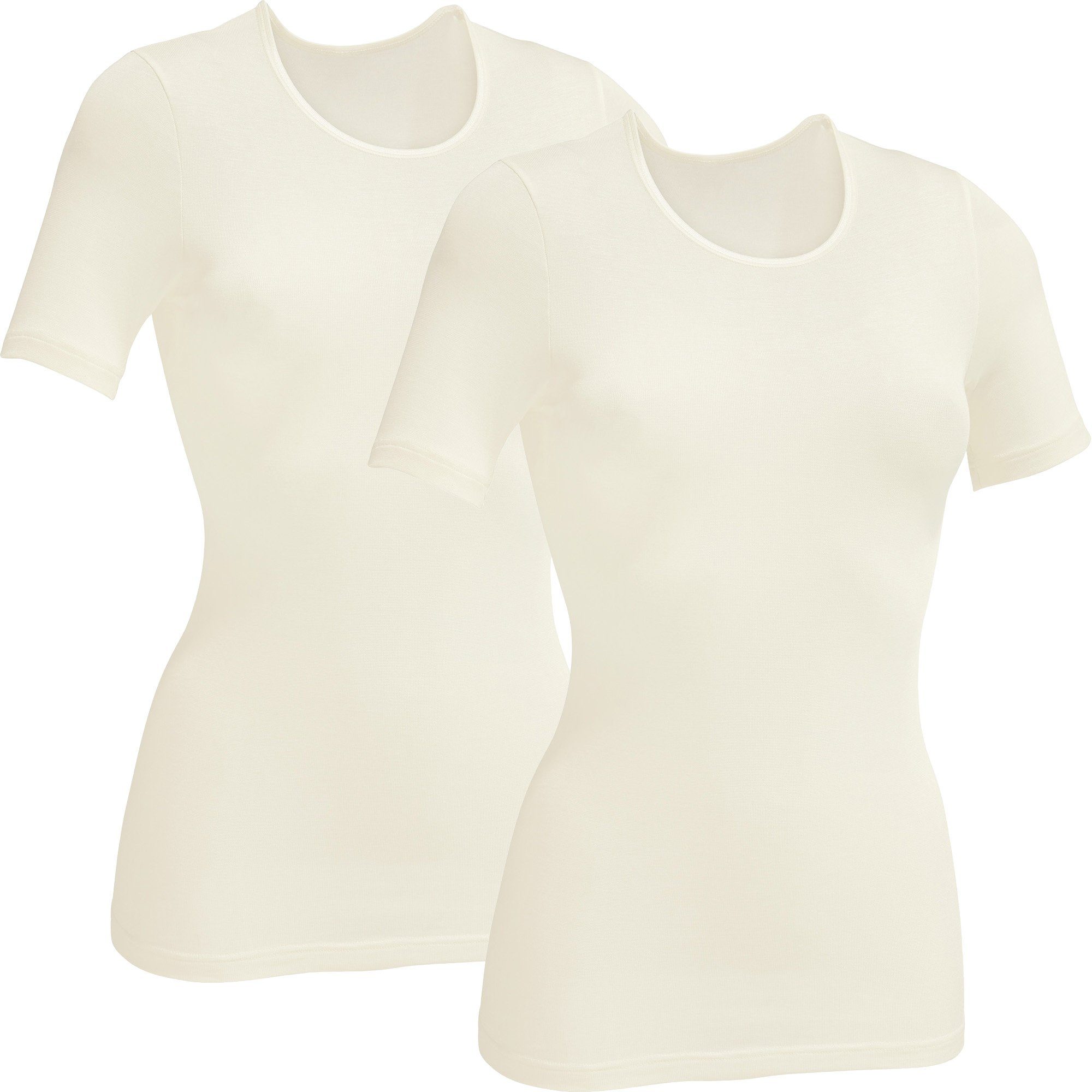 Erwin Müller T-Shirt Damen-Unterhemd, 1/2-Arm 2er-Pack (2-tlg) Modal Uni creme