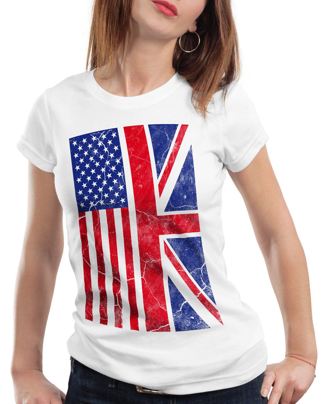 style3 T-Shirt USA Amerika Union Jack Flagge Flag Stars Stripes brexit England
