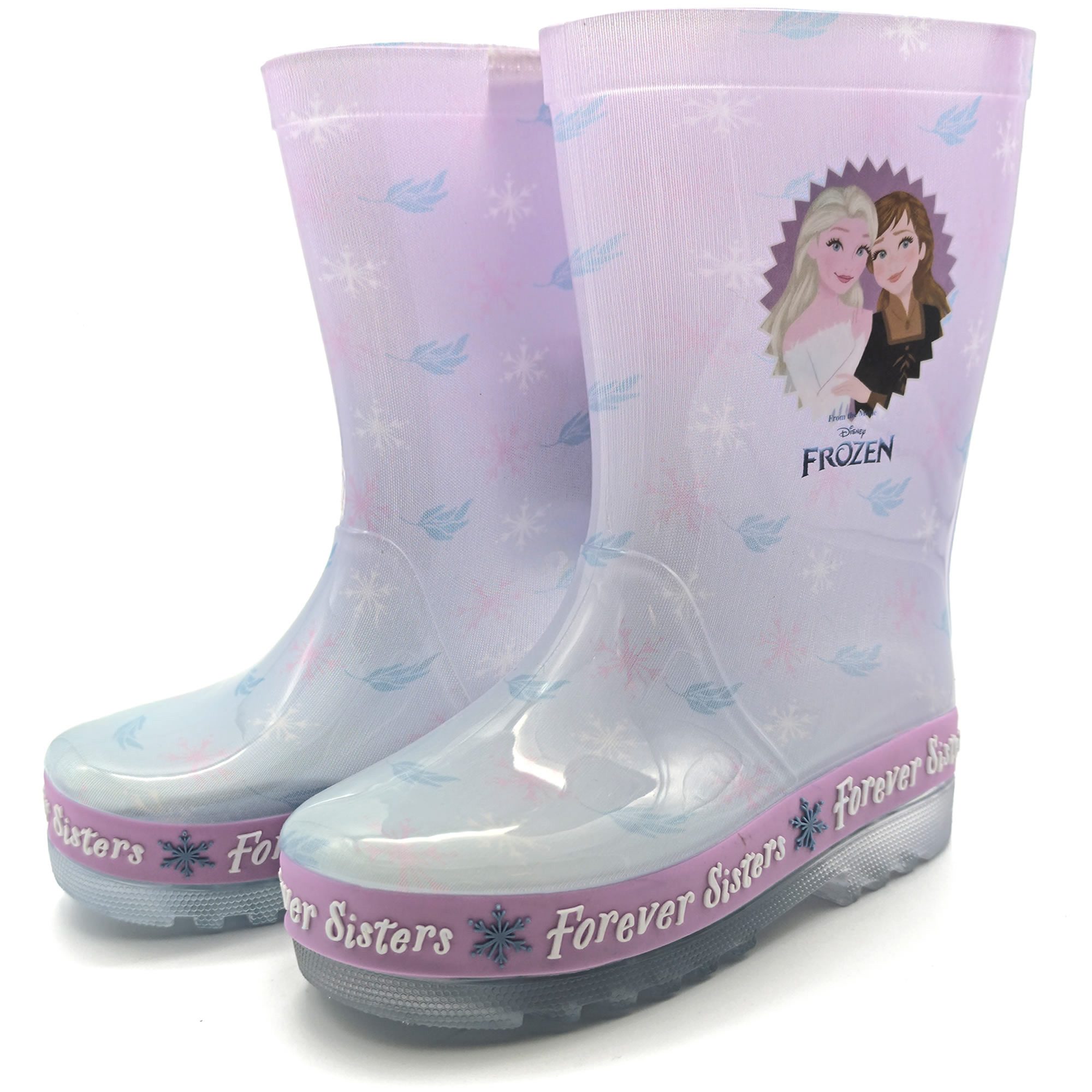 Disney Frozen Kinder Gummistiefel Anna & Elsa Eiskönigin Regenstiefel Mädchen Gummistiefel flexible Anti-Rutsch-Profilsohle sorgt für Trittsicherheit