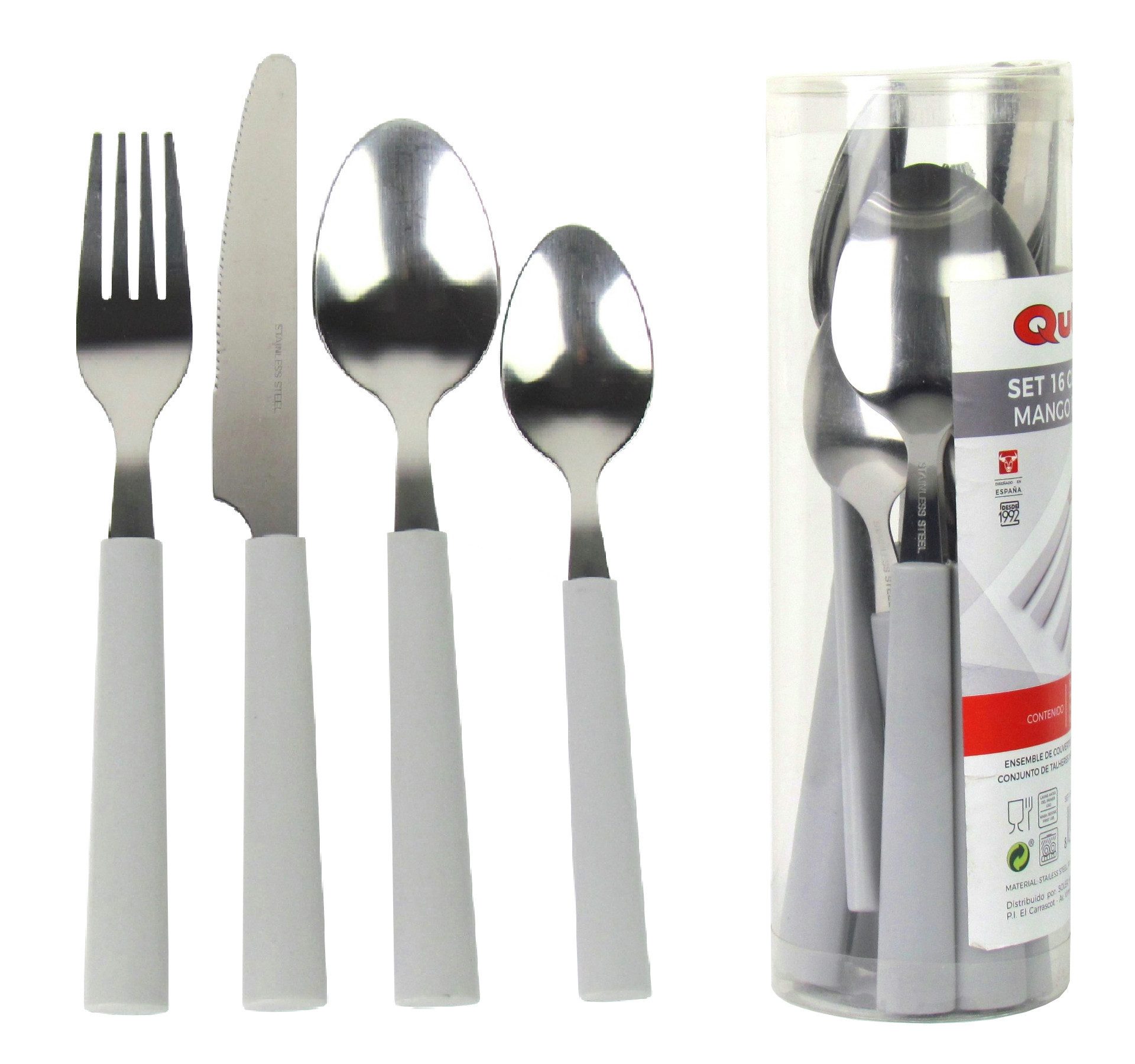 Quttin Besteck-Set 16-tlg. Besteckset Campingbesteck Gartenbesteck für, 4 Personen, spülmaschinengeeignet