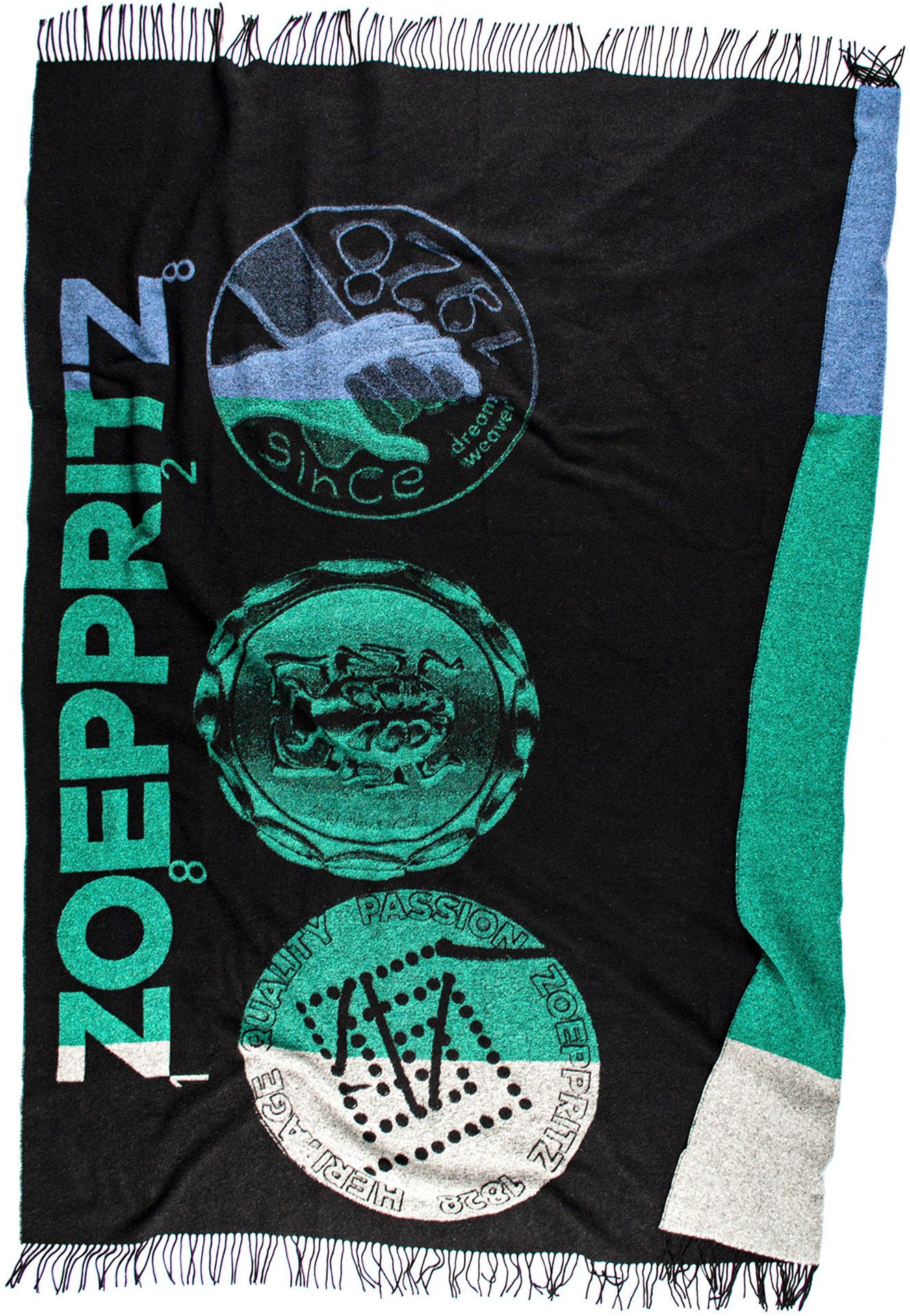 Wohndecke Logo Greeny, ZOEPPRITZ1828, Decke aus recyceltem Cashmere