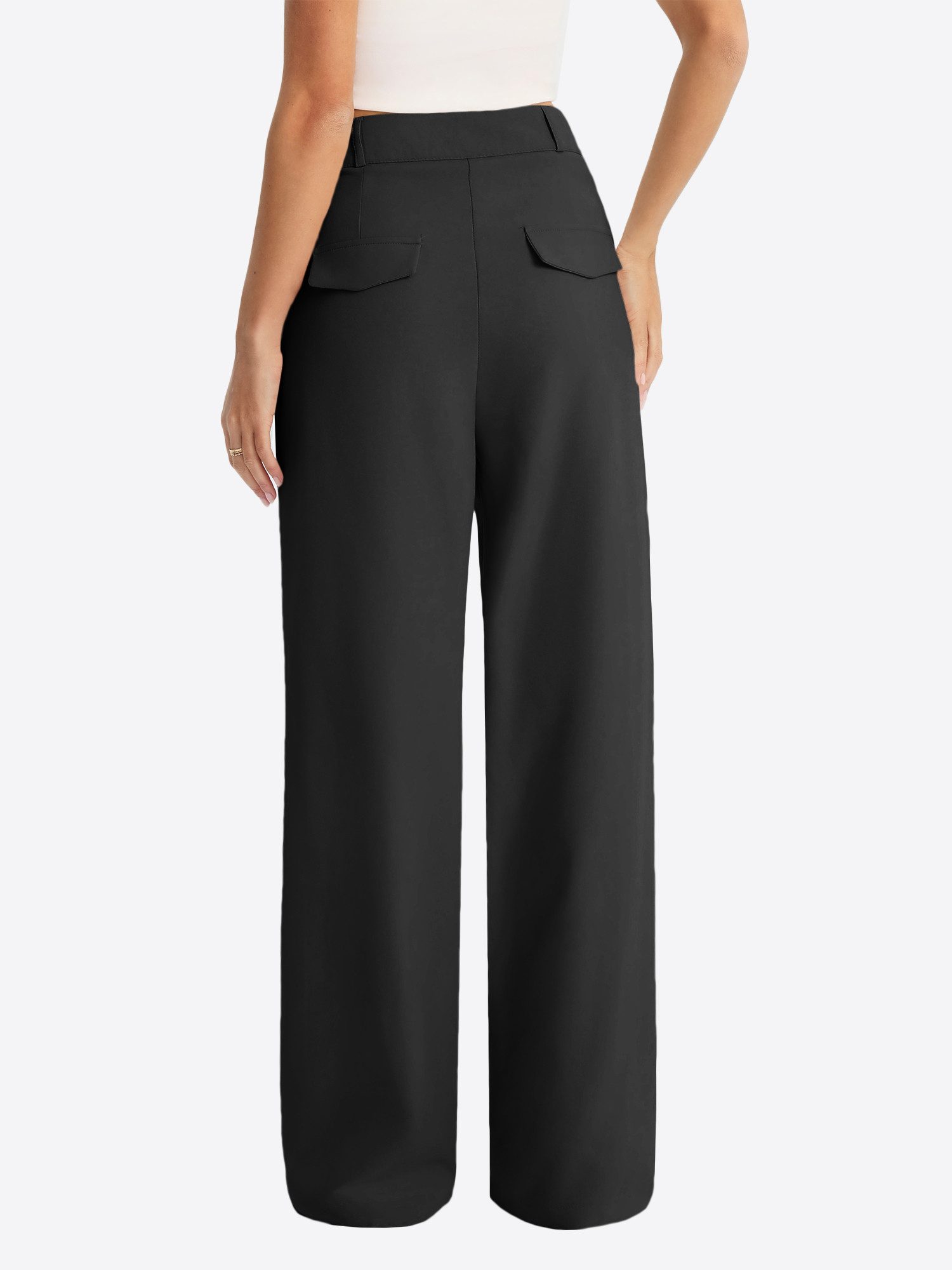 Imily Bela Anzughose Damen High-Waist Wide Leg Elegant Business Marlene-Hose (Packung, 1-tlg., 1per-Pack) in Unifarbe