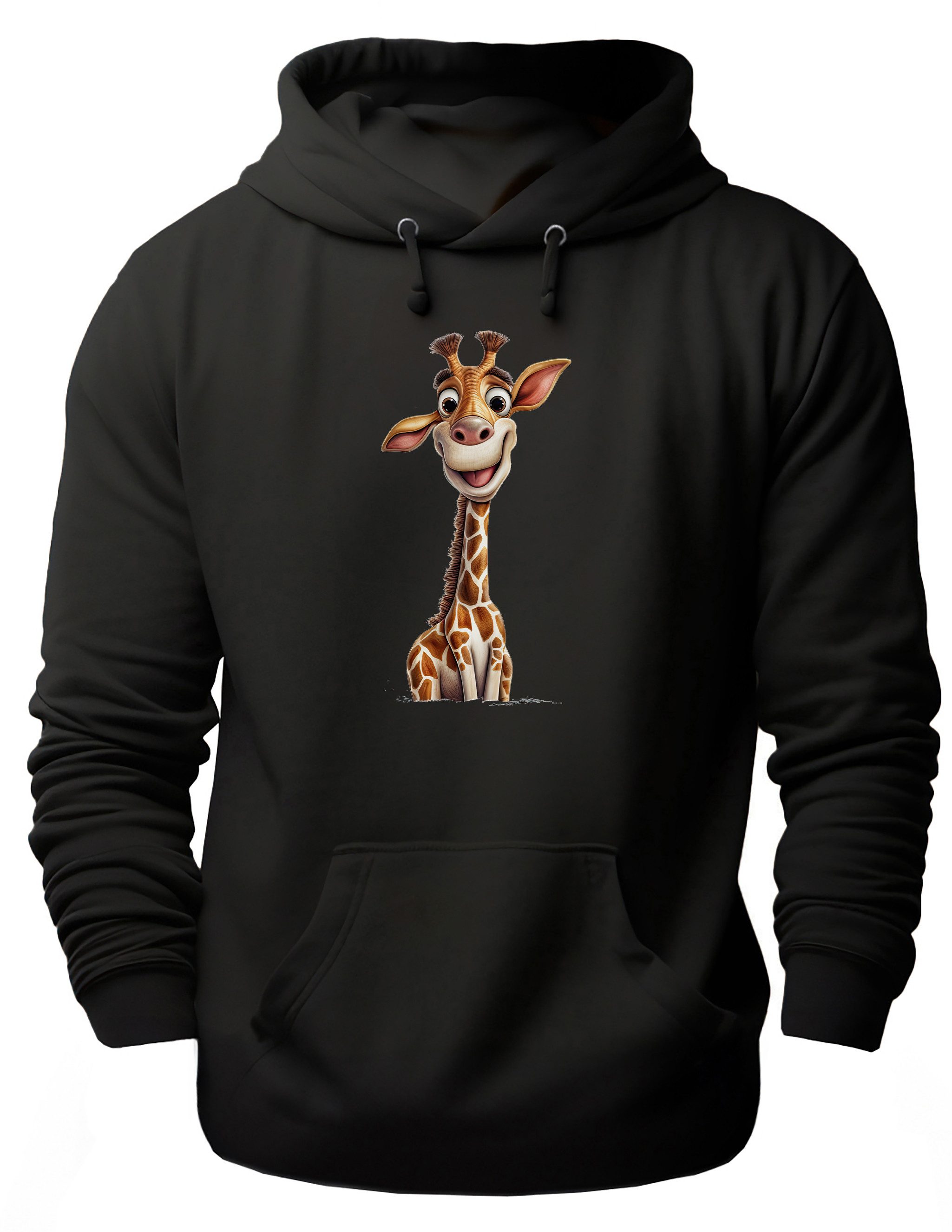 MyDesign24 Hoodie Wildtier Kapuzen Pulli - Giraffe Herren und Damen Kapuzensweater - Tier Hoodie i273