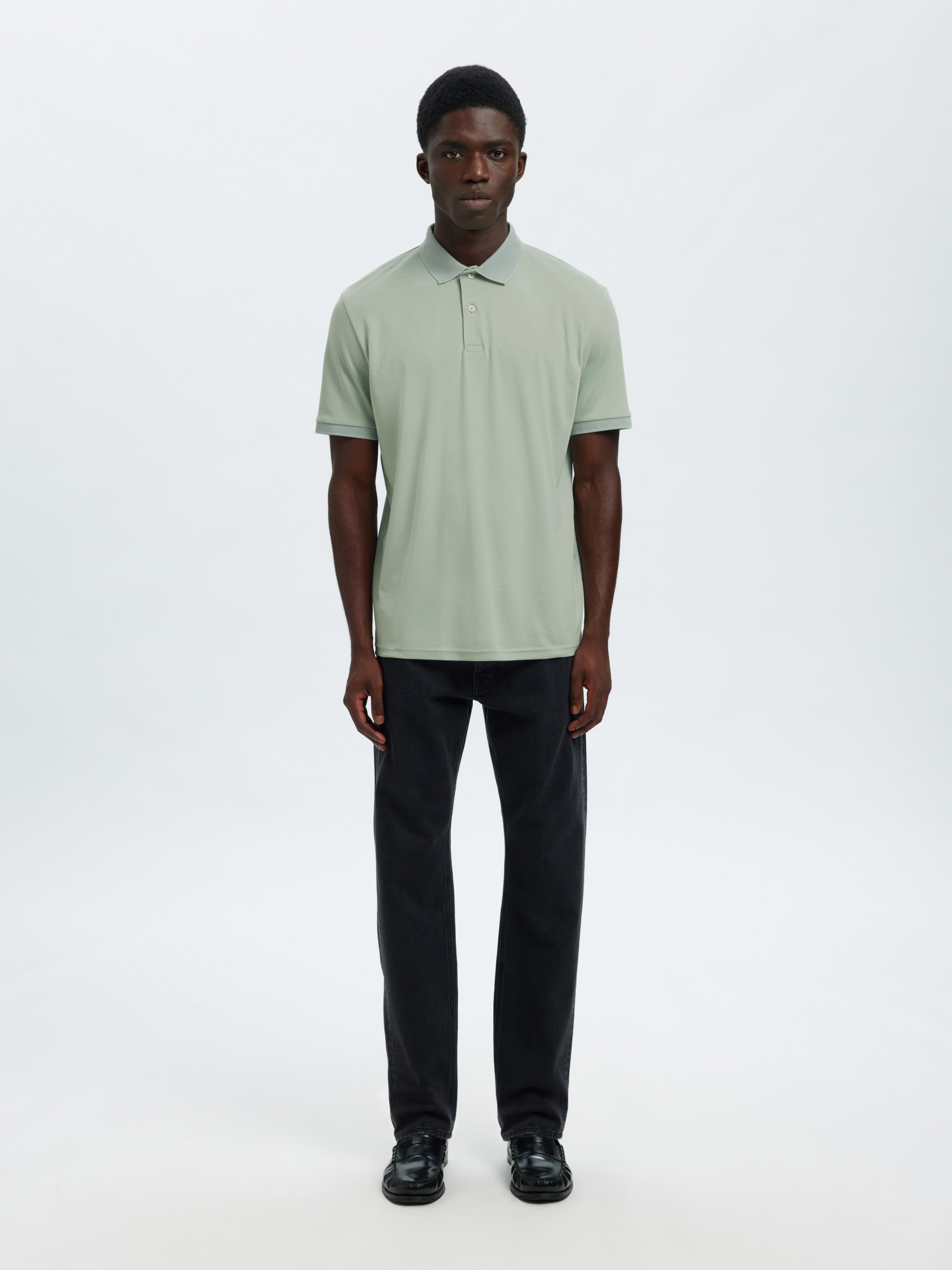 Selected Poloshirt SLHFAVE BUTTON SS POLO NOOS Baumwollmischung, regular fit