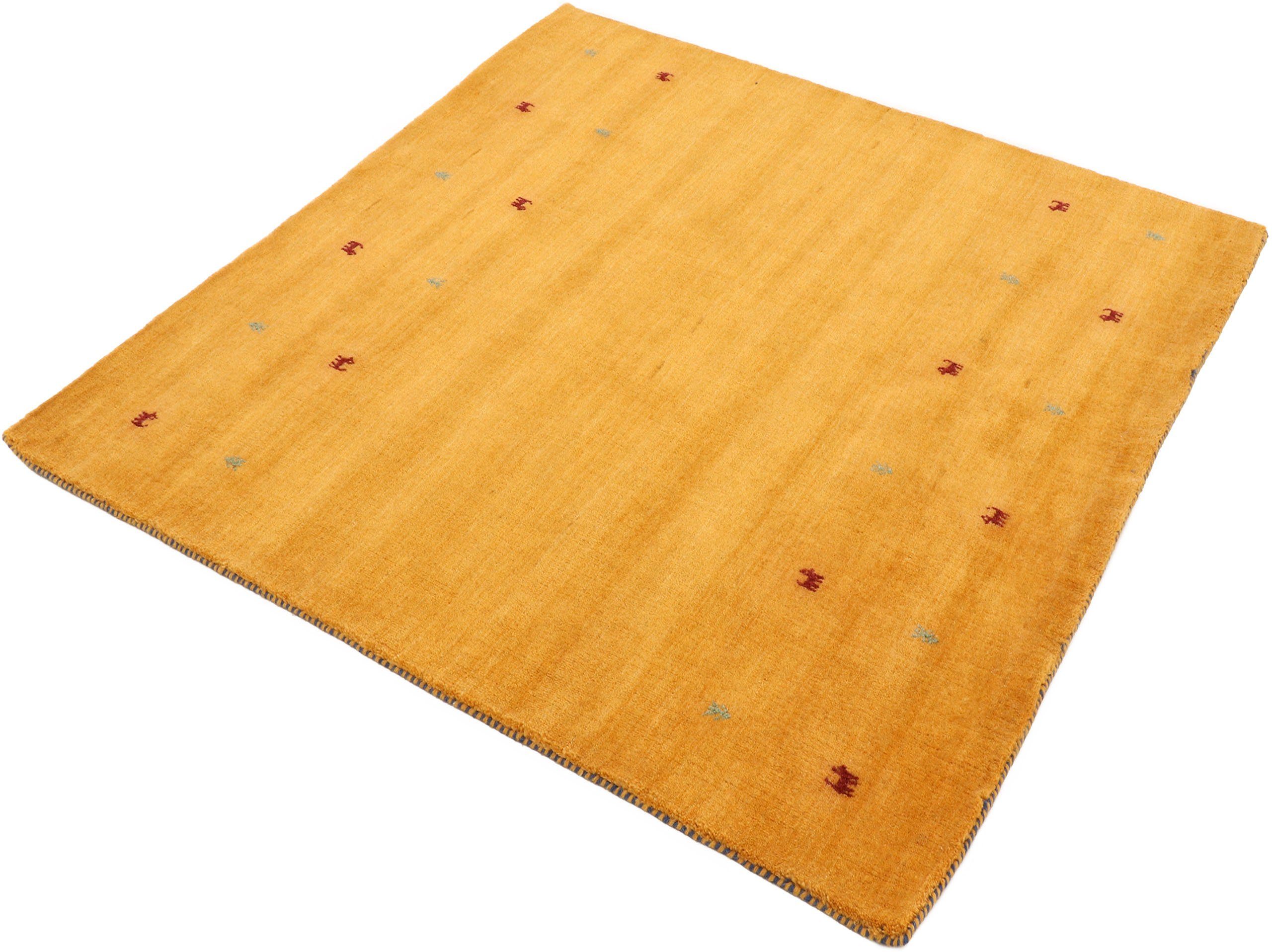 carpetfine Wollteppich "Gabbeh-Uni" quadratisch 15 mm Höhe reine Wolle, han günstig online kaufen