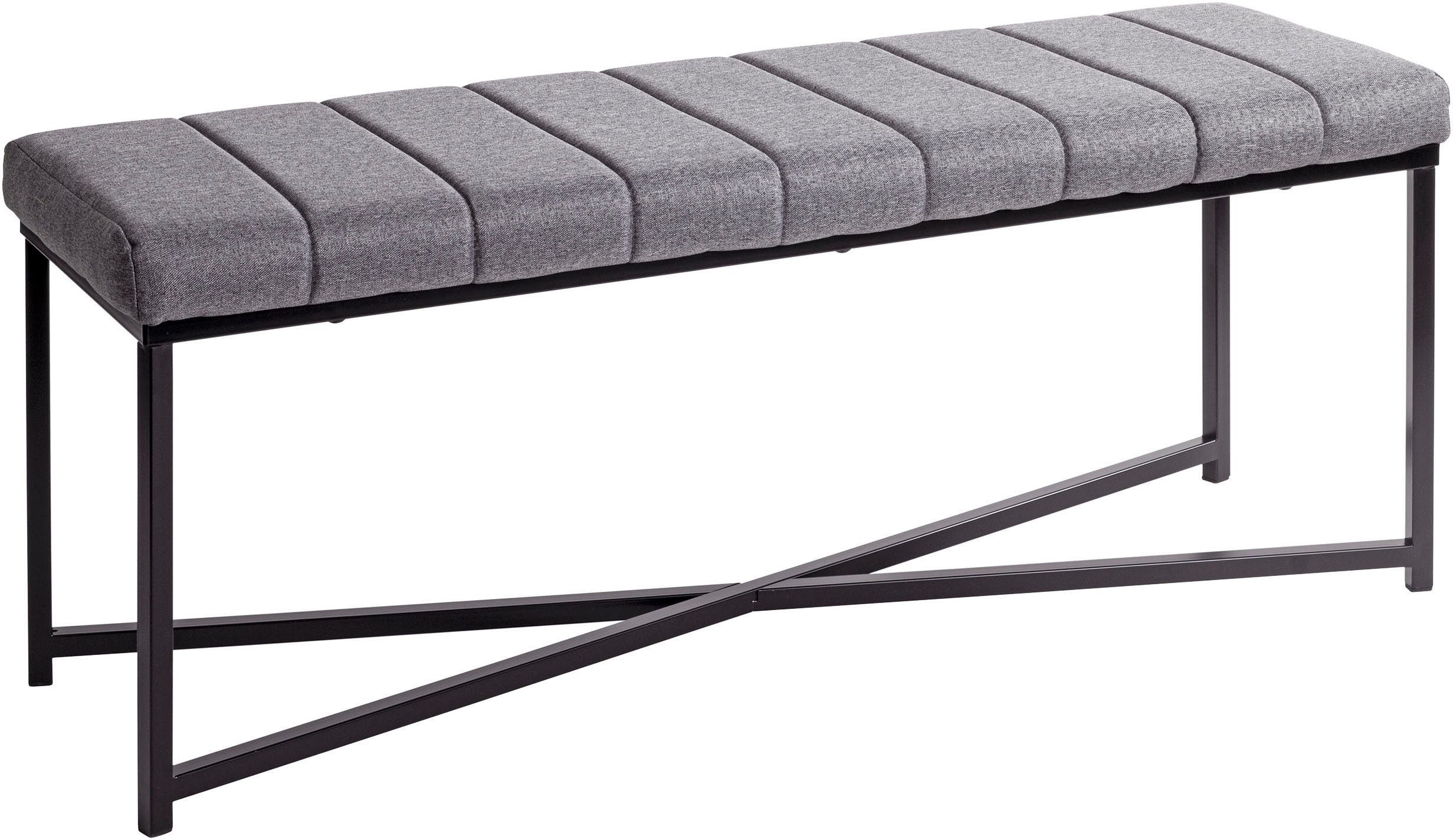 HAKU Hockerbank Flurbank, Garderobenbank, Sitzbank (1 St), rechteckig - aus Metall Schwarz - B/T/H 118/38/47 cm