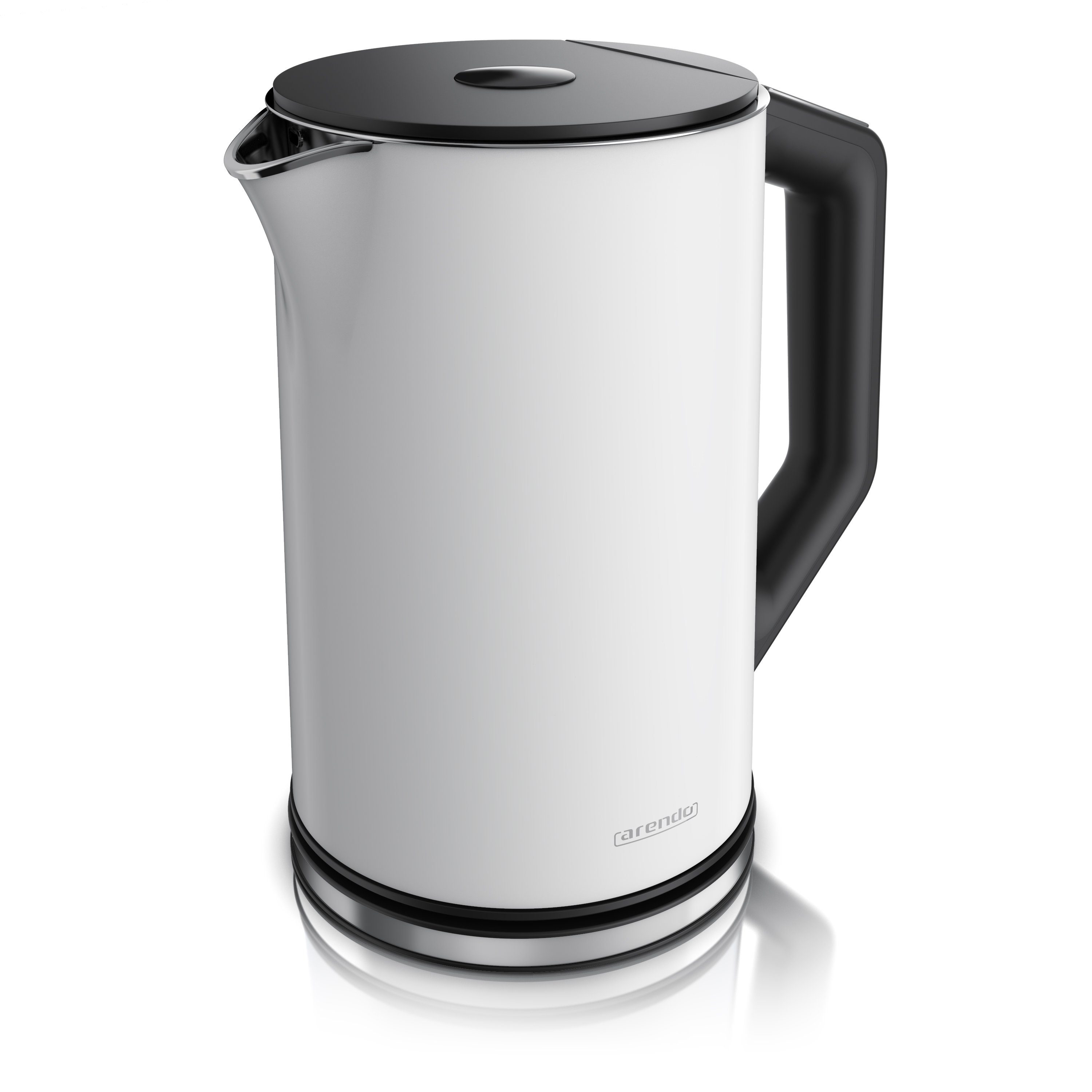 Arendo Wasserkocher aus Edelstahl, Temperatureinstellung 40°–100°C mit Anzeige, Doppelwand, 1,5 l, 2200 W, Teekocher mit Temperaturanzeige, in 5 °C-Schritten einstellbar