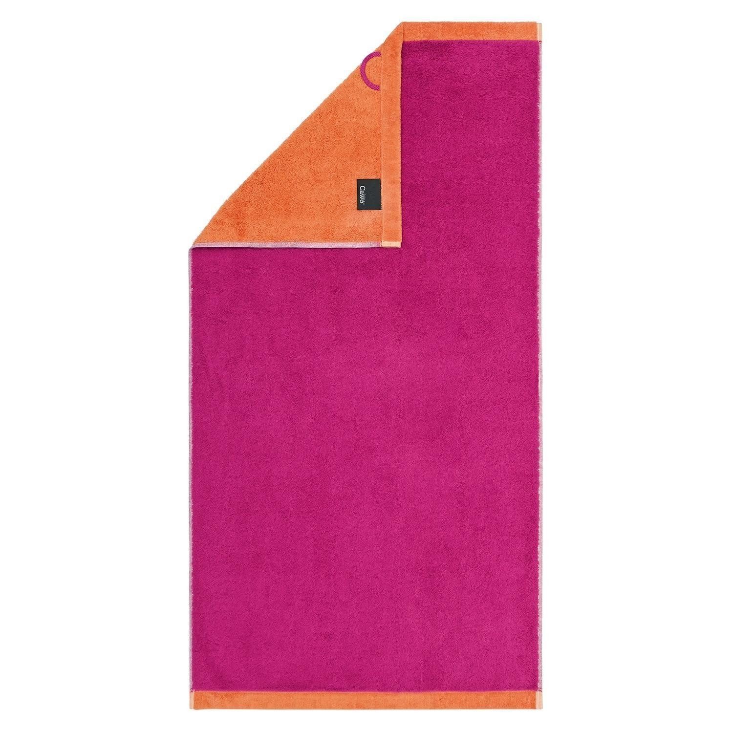 Cawö Duschtuch LIFESTYLE SPLASH, B 70 cm, L 140 cm, Pink, Orange, Frottee (1-St), 100 % Baumwolle
