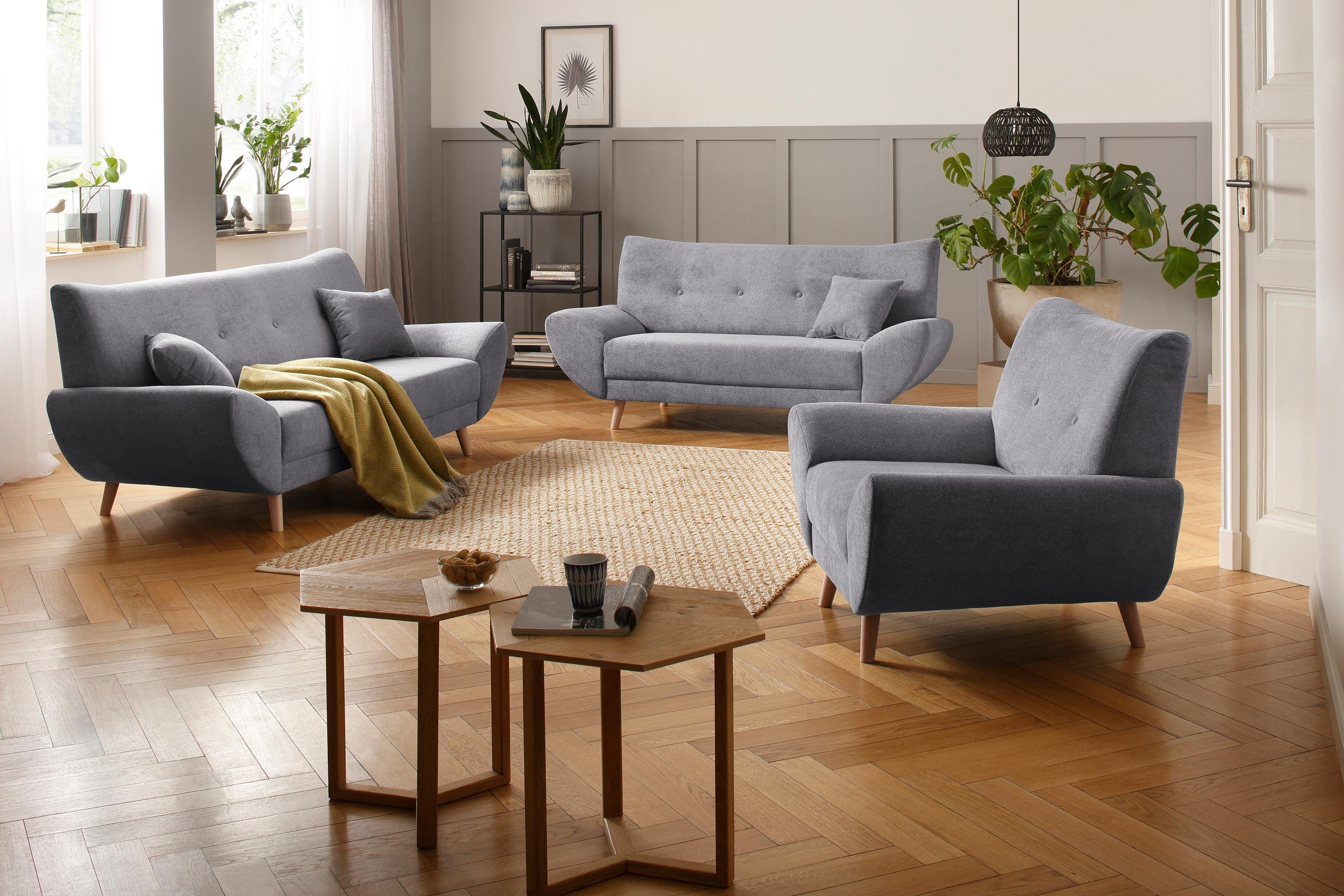 Home affaire Polstergarnitur Basta, (3-tlg), Komfortable günstig online kaufen
