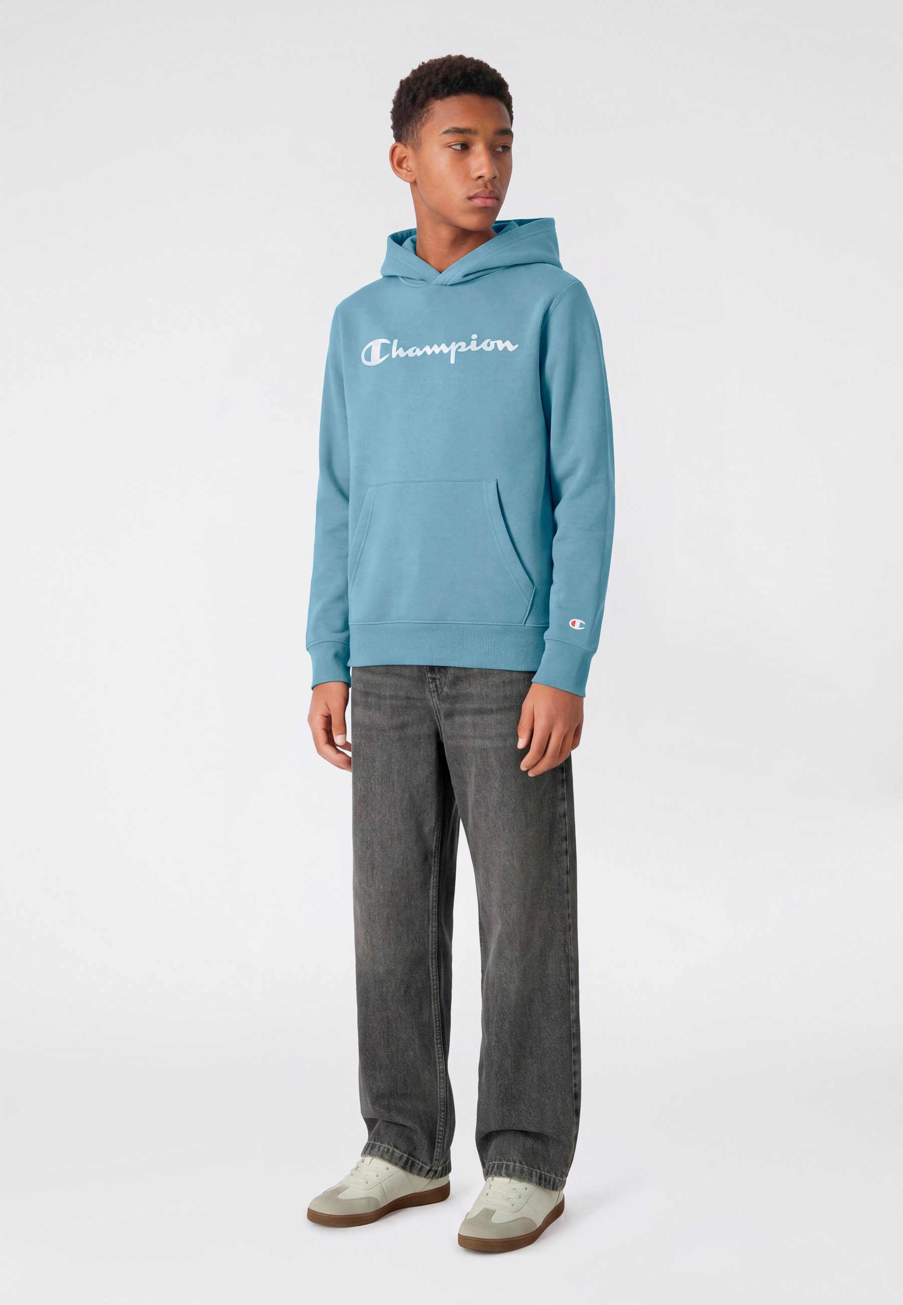 Champion Kapuzensweatshirt SPORTWEAR HOODIE Standard Fit für Kinder, mit Kängurutasche, ohne Verschluss, in normaler Länge