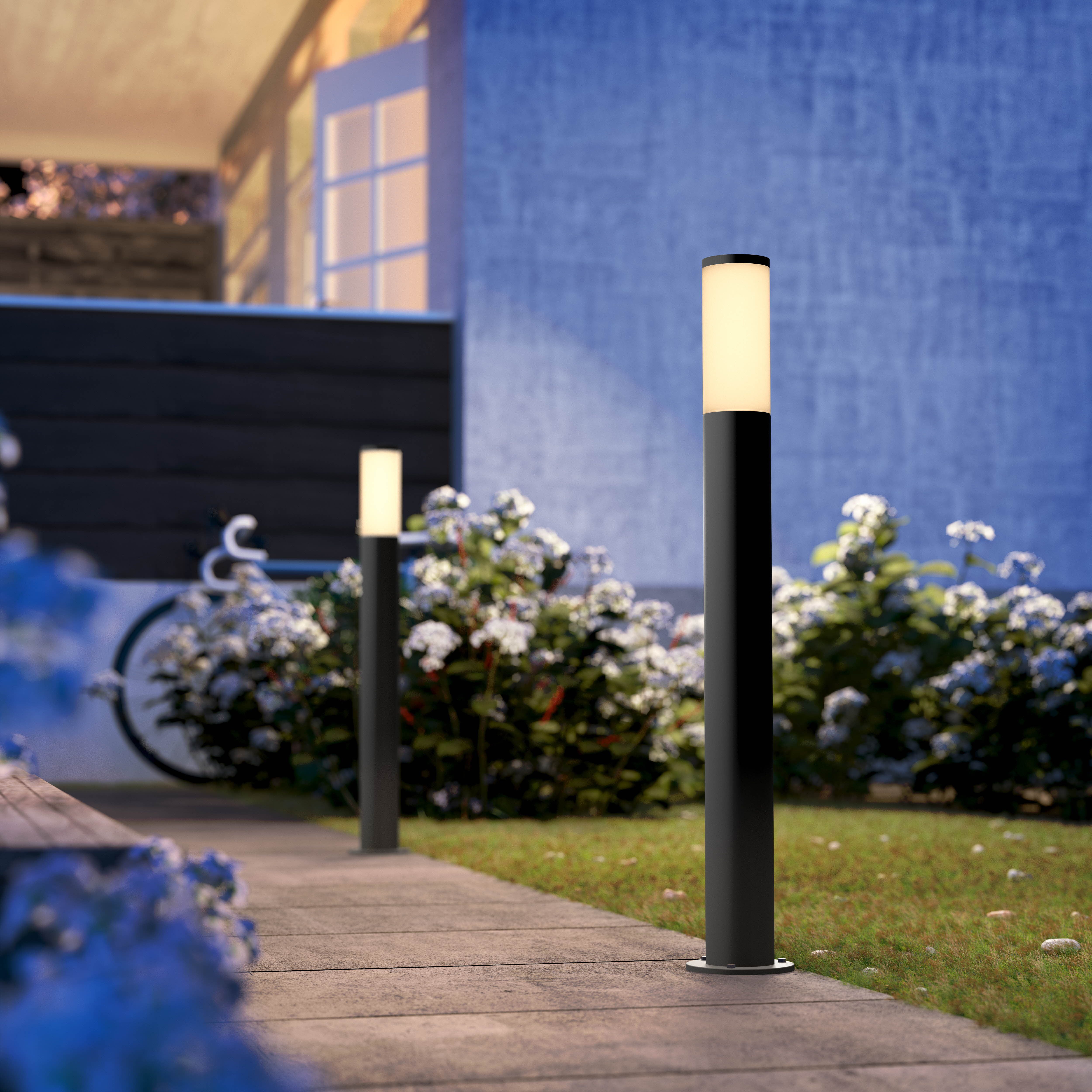 Philips Pollerleuchte Utrecht max. 60W, IP44, anthrazit, ohne Leuchtmittel