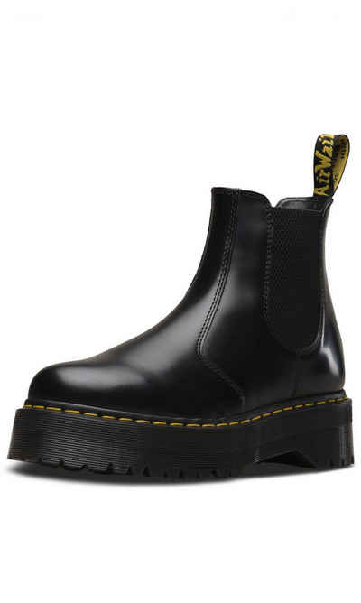 DR. MARTENS Quad Black Polished Smooth Plateaustiefel