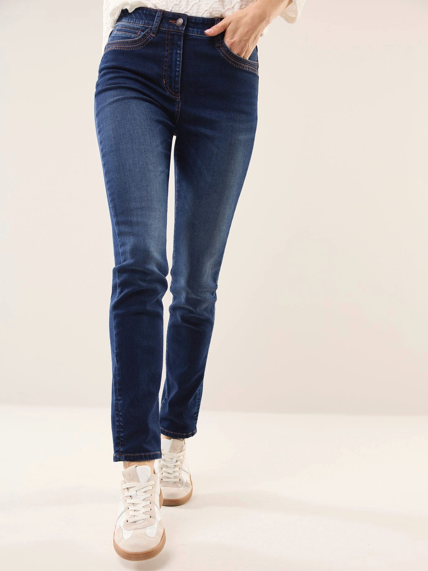 Walbusch Stretch-Jeans Damen Skinny Jeans Regular fit, modern, atmungsaktiv, Kurzgröße