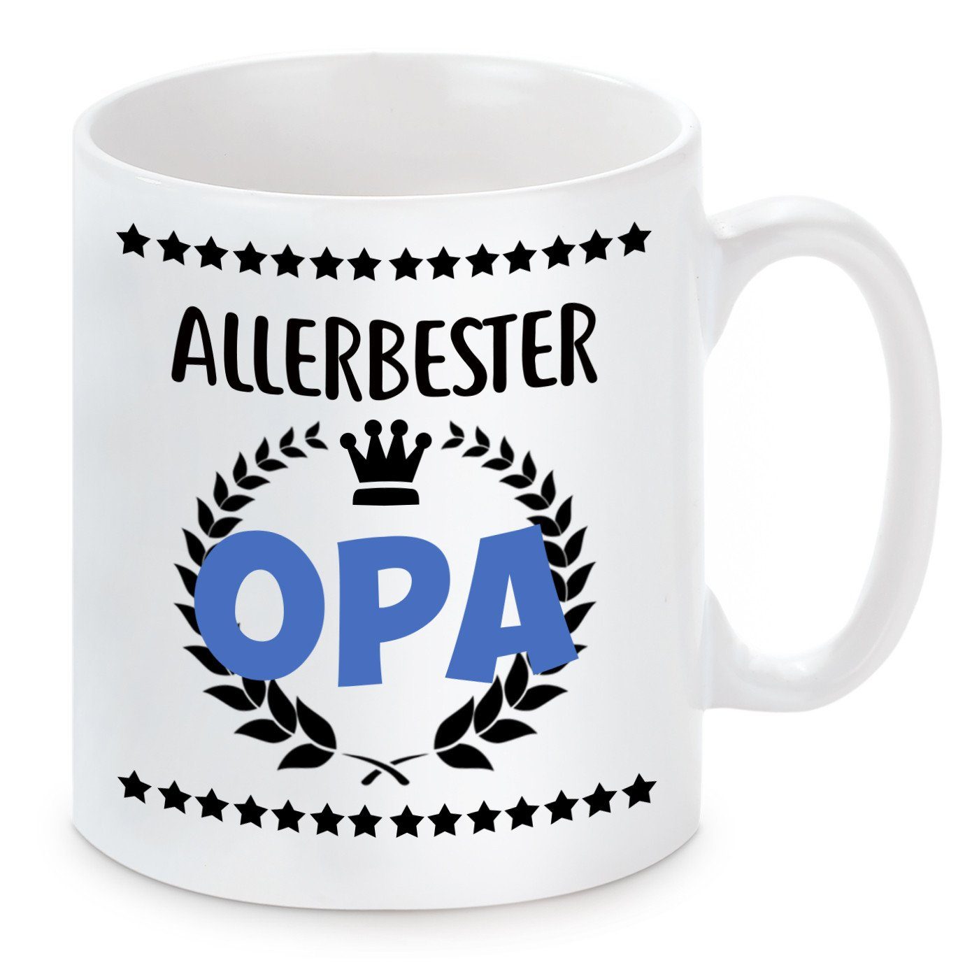 Herzbotschaft Tasse Kaffeebecher mit und Motiv Allerbester Keramik, mikrowellengeeignet spülmaschinenfest Kaffeetasse Opa