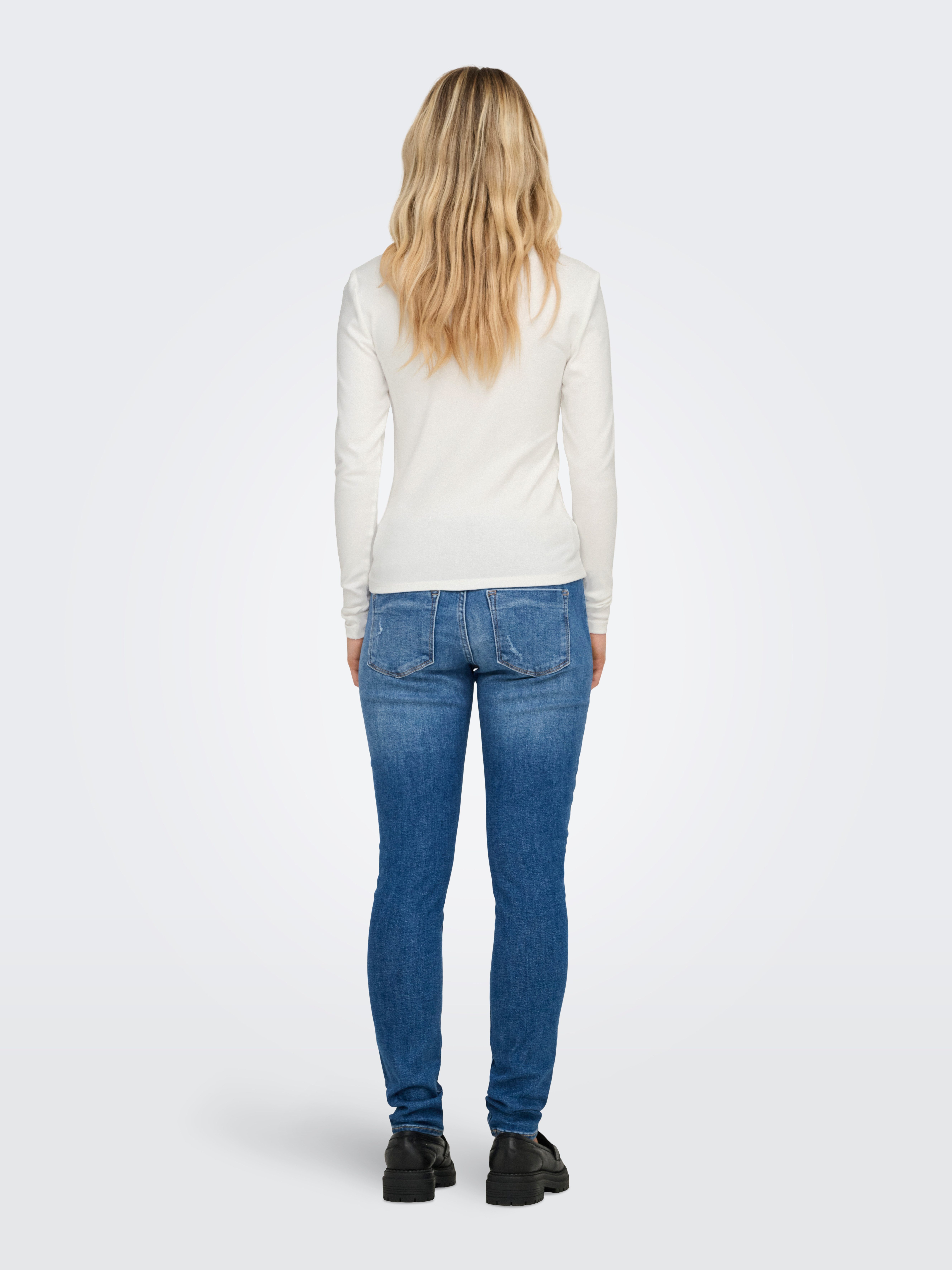 ONLY Langarmshirt ONLRILEY O-NECK L/S TOP JRS Baumwollmischung