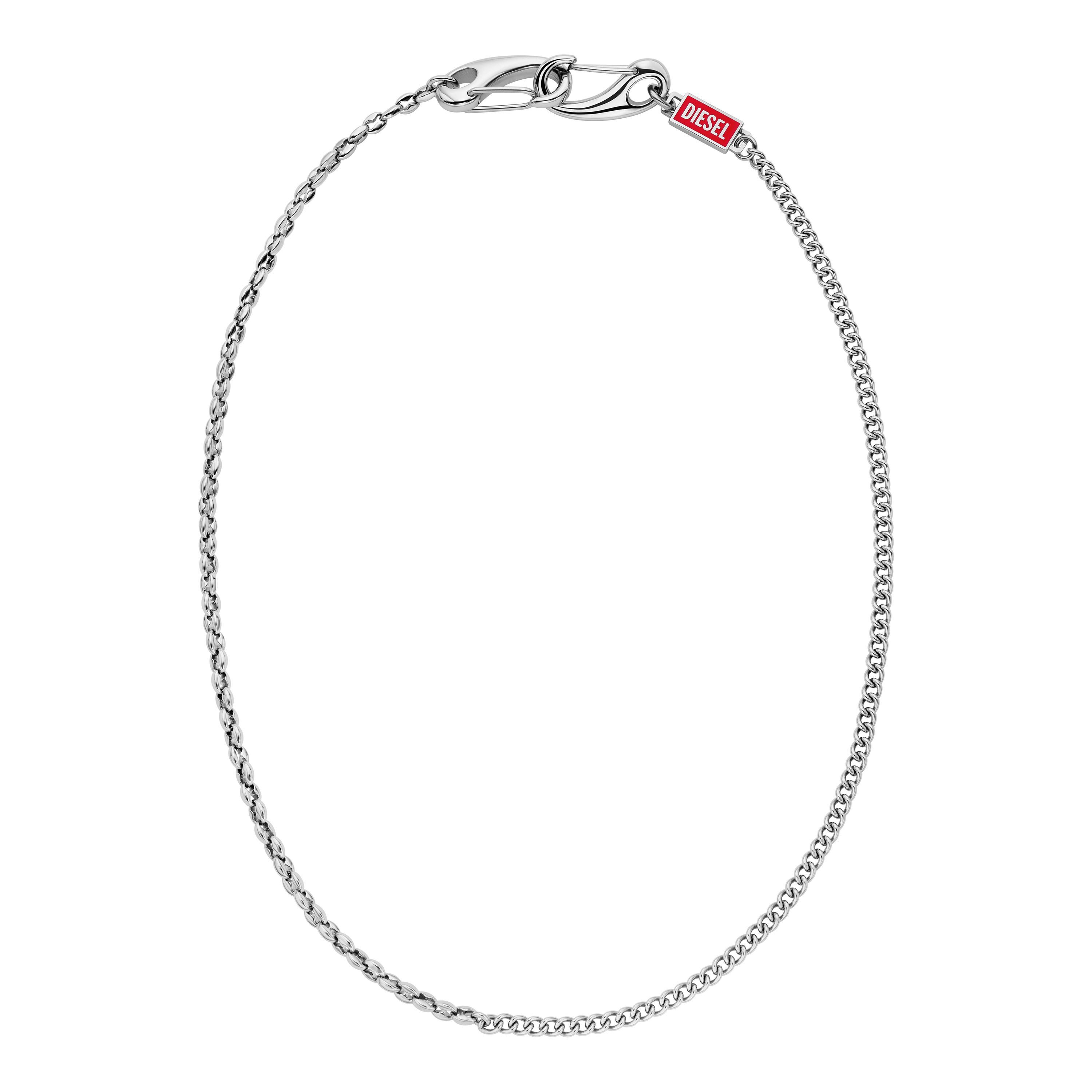 Diesel Kette ohne Anhänger Schmuck Geschenk Edelstahl Halsschmuck Halskette Diesel Font, Emaille
