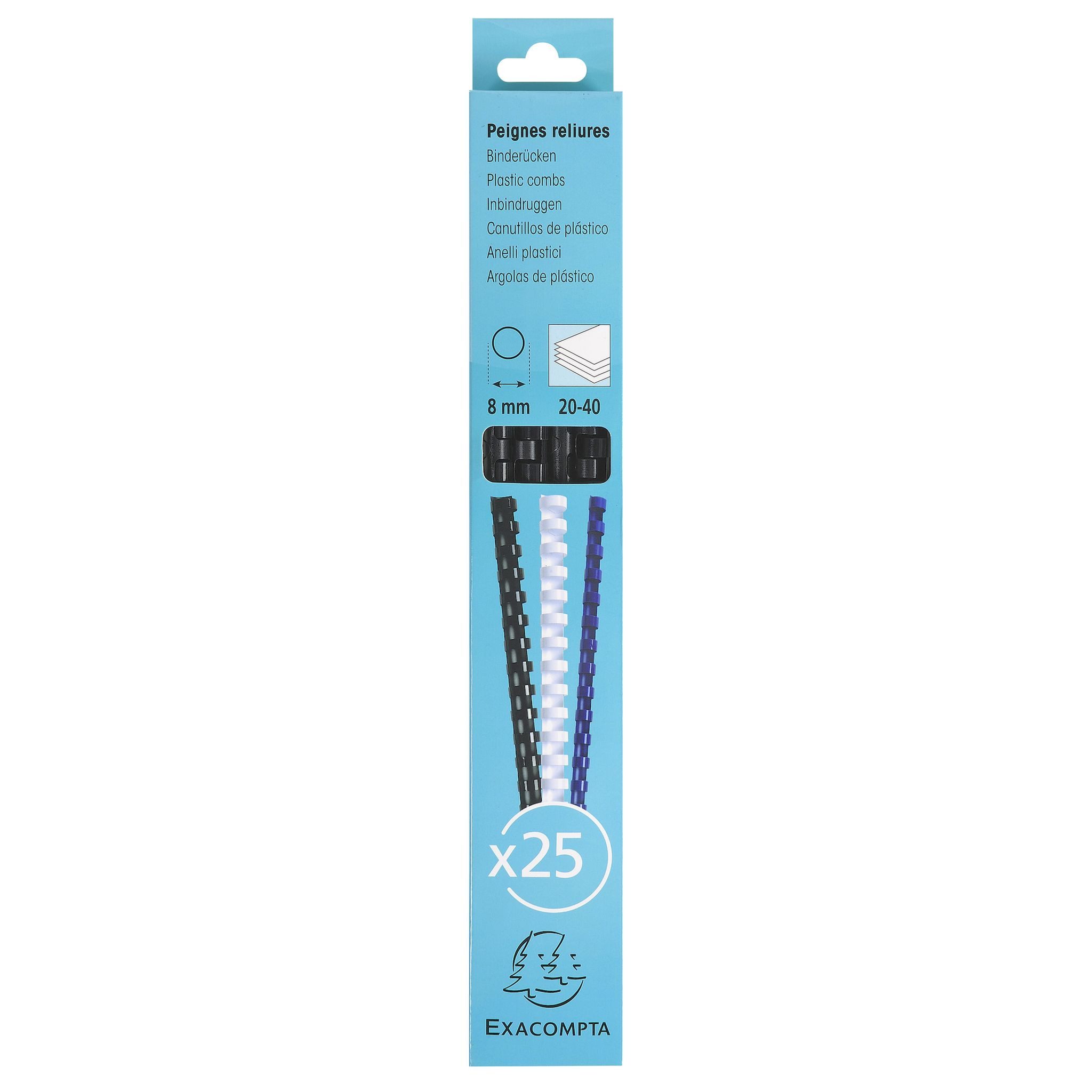 EXACOMPTA Bindegerät Exacompta 25 plast. binderücken 8mm A4 sw