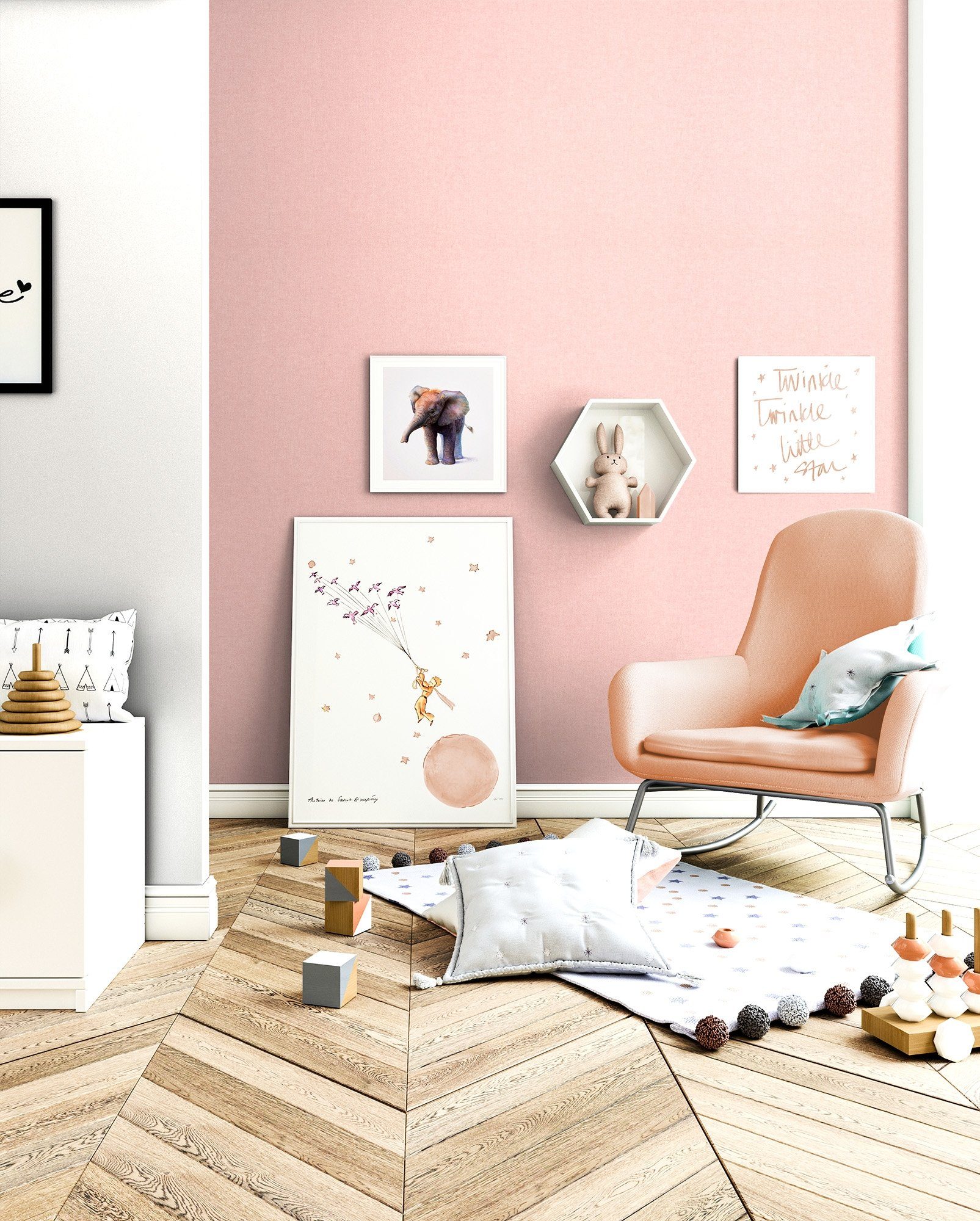 Newroom Vliestapete, Rosa Tapete Modern Unifarbe günstig online kaufen