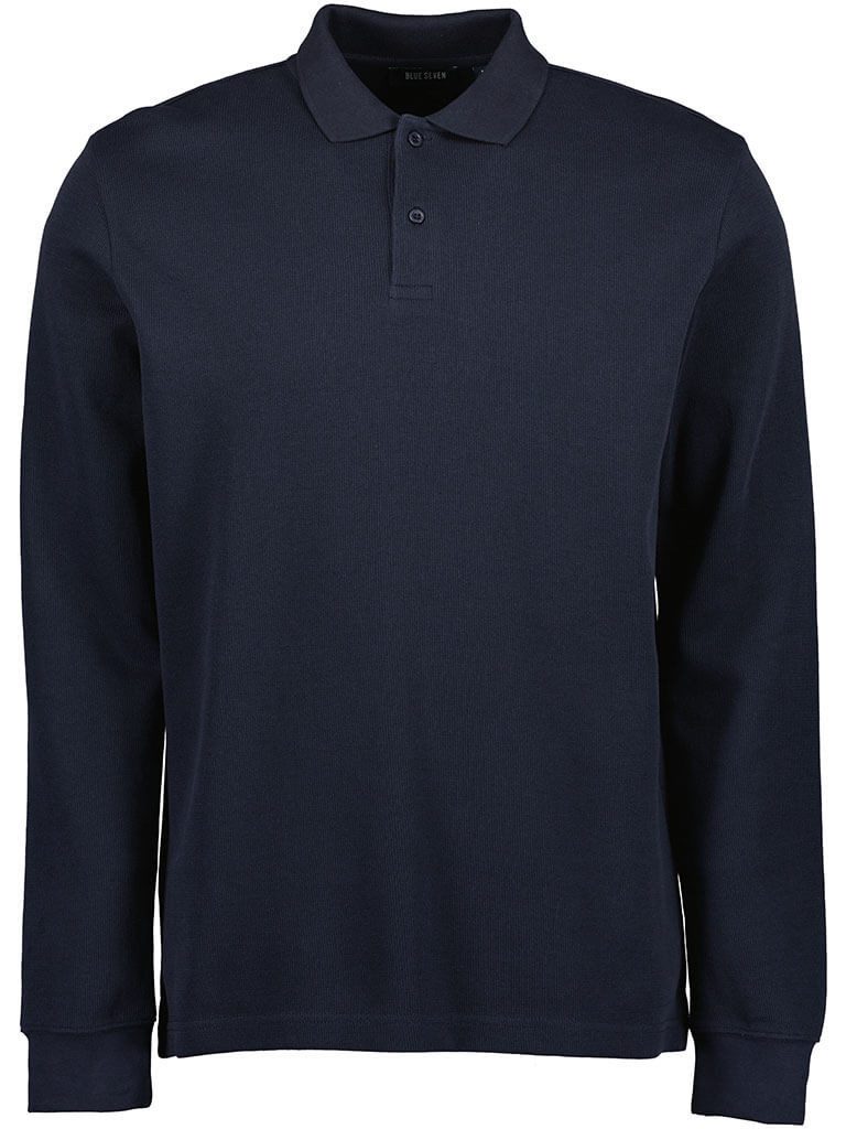 Blue Seven Poloshirt Herren Pullover 376537 mit Troyer-Kragen - Strickpullover Stehkragen Kontrastierendes Streifenmuster, Klassischer Troyer-Schnitt
