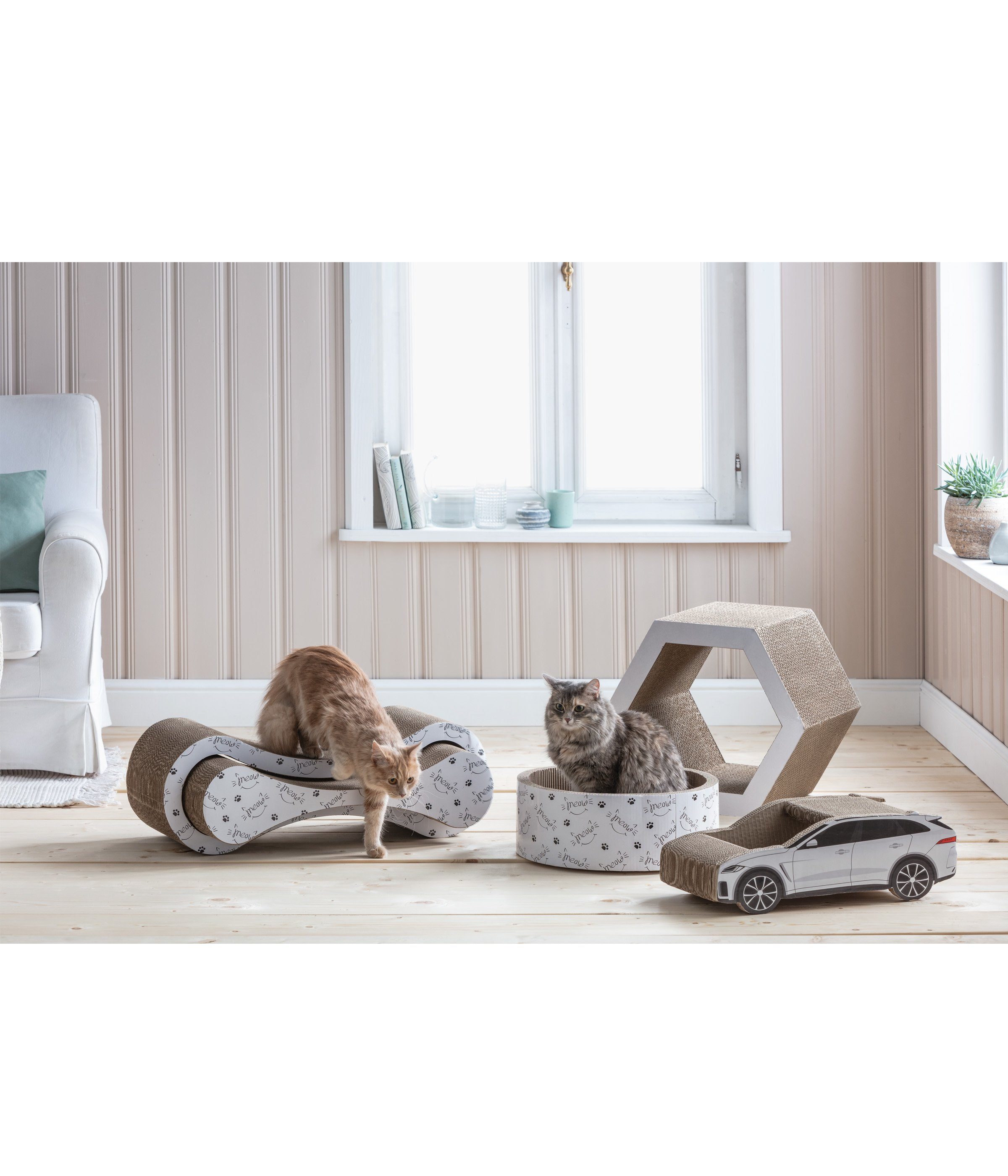 Thumbnail - Dehner Tierbett Katzen-Kratzpappe Circle, m. Katzenminze, Ø 43 cm