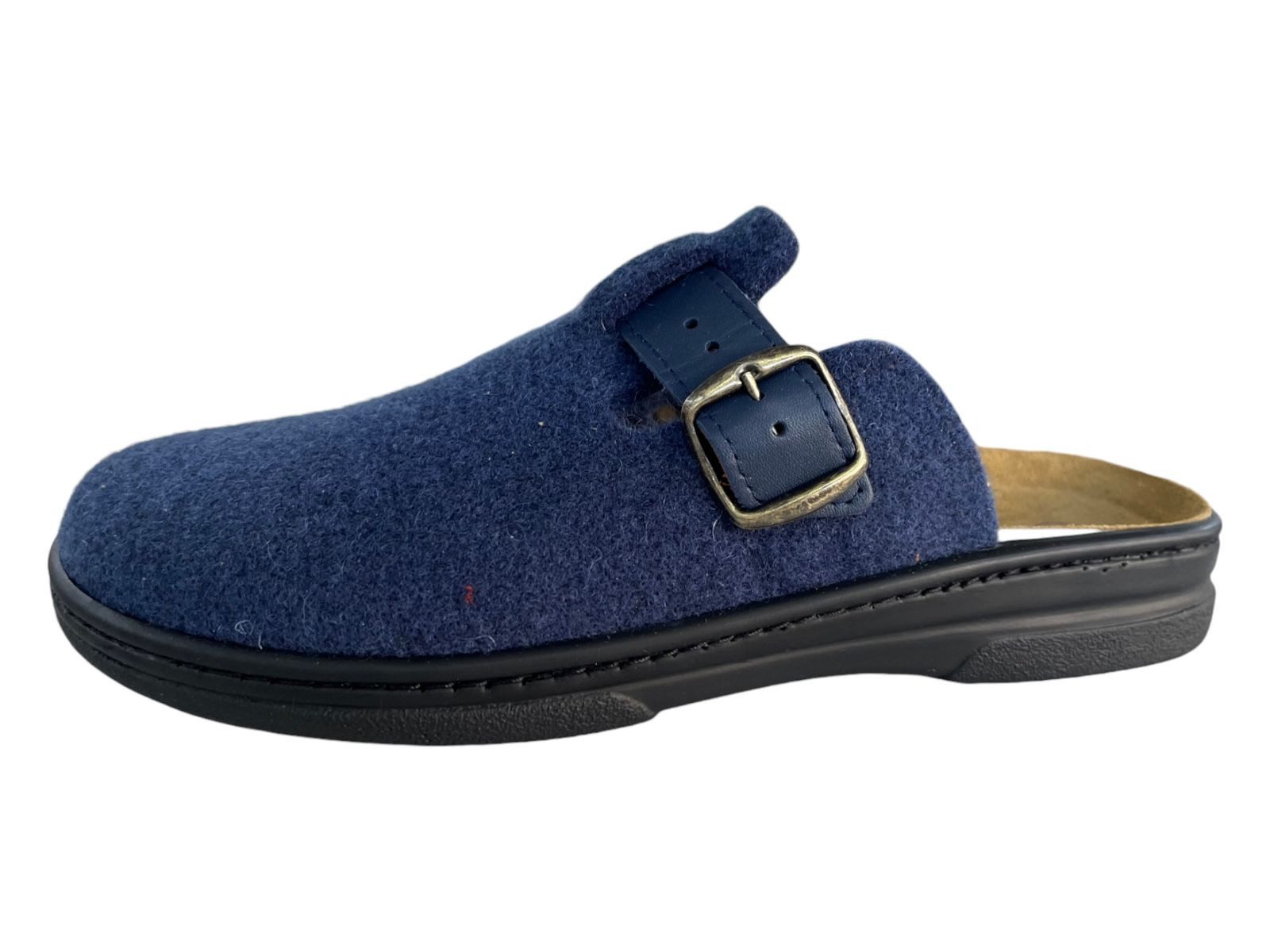 algemare Algemare Herren Filz Pantoffel 8635-8186 blau Hausschuh