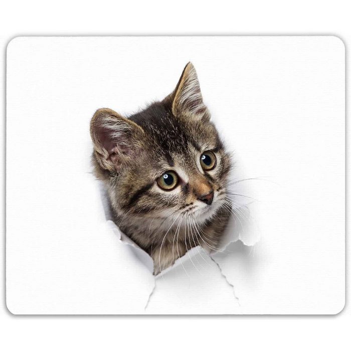 GRAVURZEILE Mauspad Bedrucktes Mousepad - im Katze Design - Mousepad für Büro & Gaming - rutschfeste Gummi-Unterseite - 23 x 19 cm - strapazierfähig - Geschenk für Kinder & Gamer