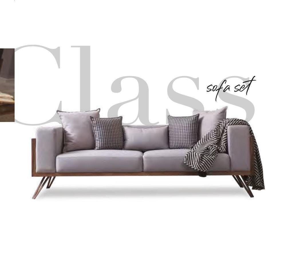 JVmoebel 3-Sitzer Graues Luxus Sofa Polster Couch Wohnzimmer Einrichtung Stilvolle, 1 Teile, Made in Europa