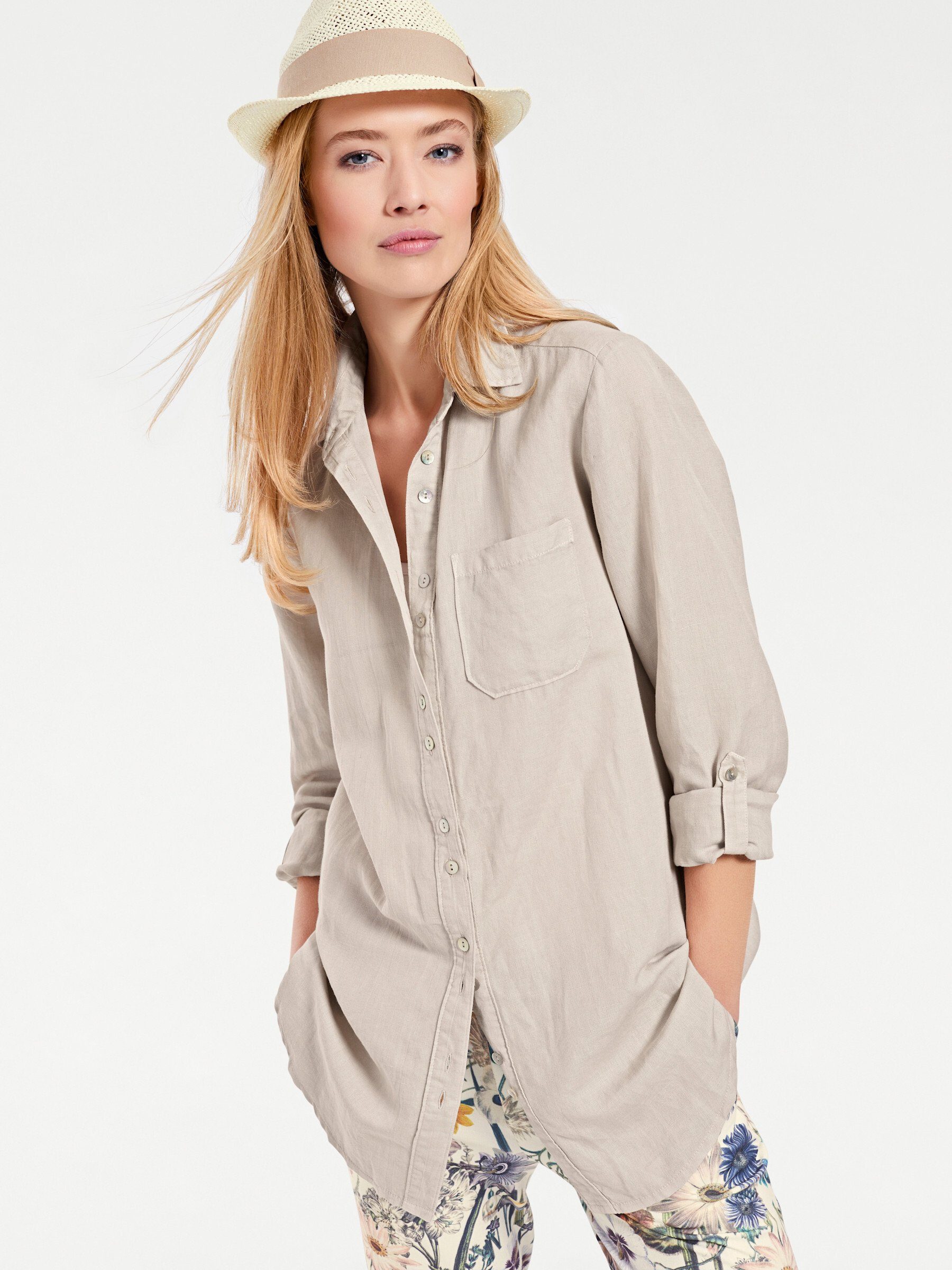 Klassische Bluse Longbluse