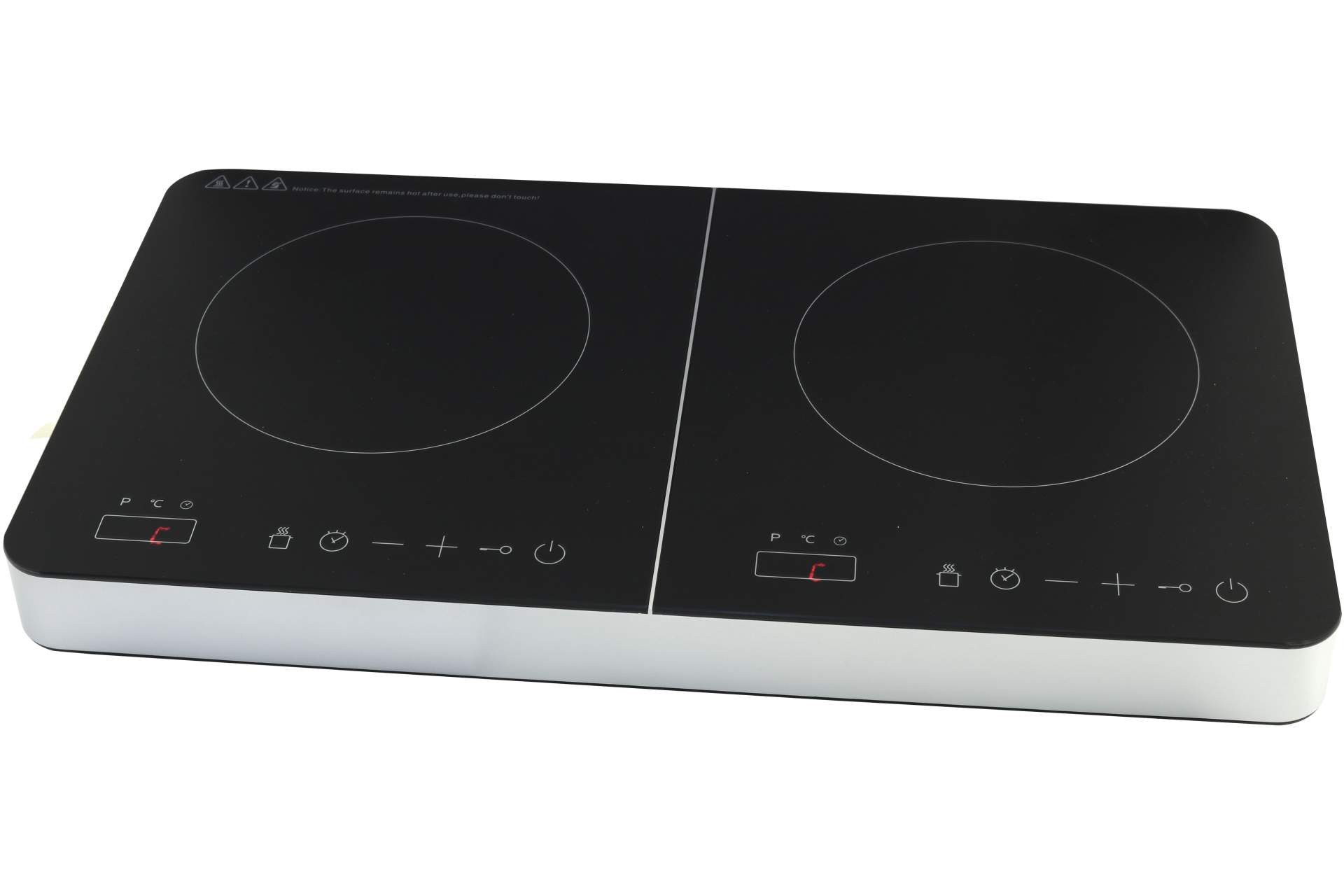DESKI Doppel-Induktionskochplatte DESKI Doppel Induktionskochfeld mit Touch Display elektrisch 2xØ22 cm