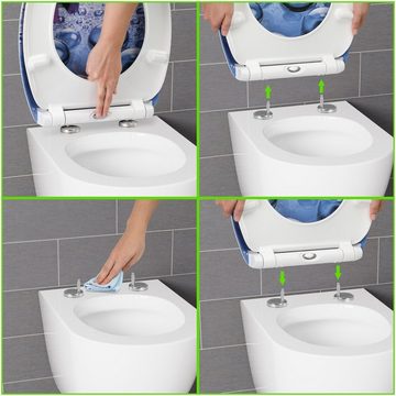 Casaria WC-Sitz (1-St), Duroplast Absenkautomatik Schnellbefestigung Bad Toilettendeckel