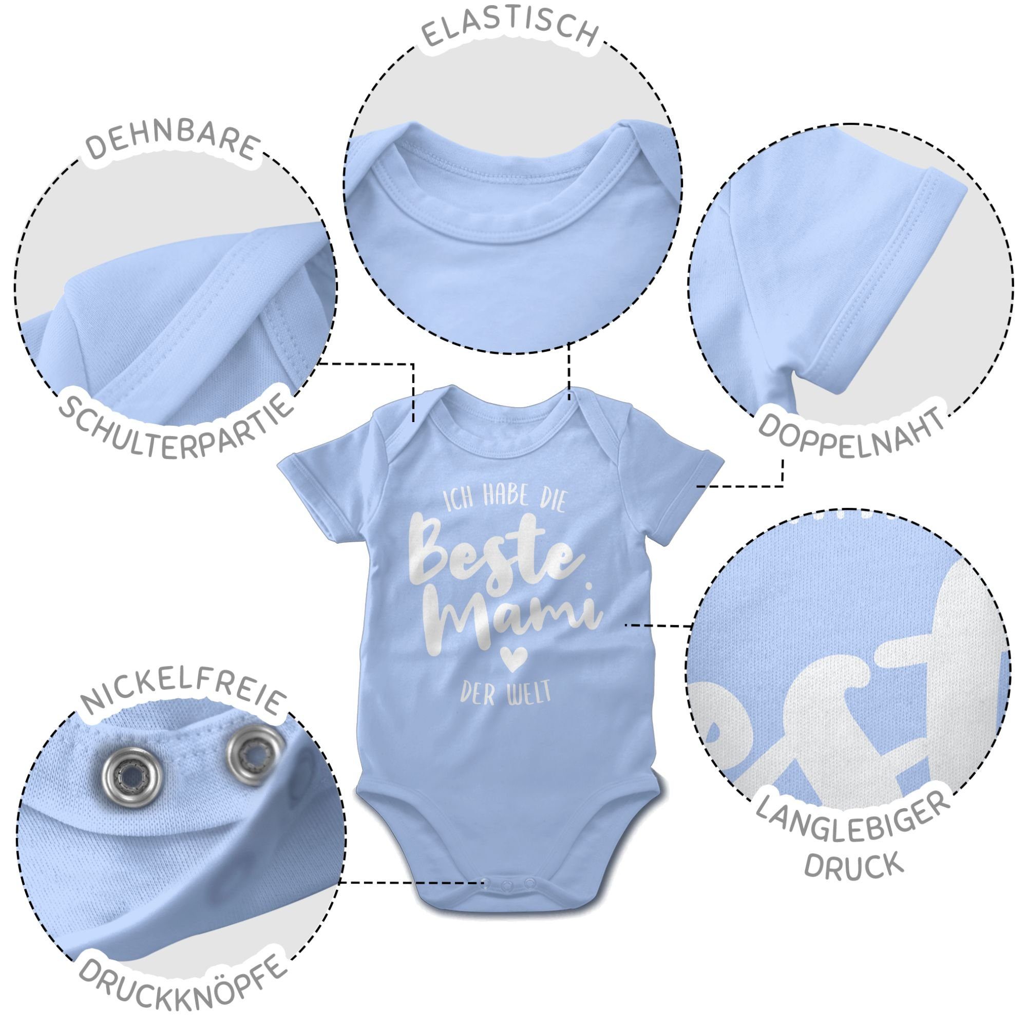 Shirtracer Shirtbody Ich habe der Mami die Babyblau beste Welt Muttertagsgeschenk (1-tlg) 2