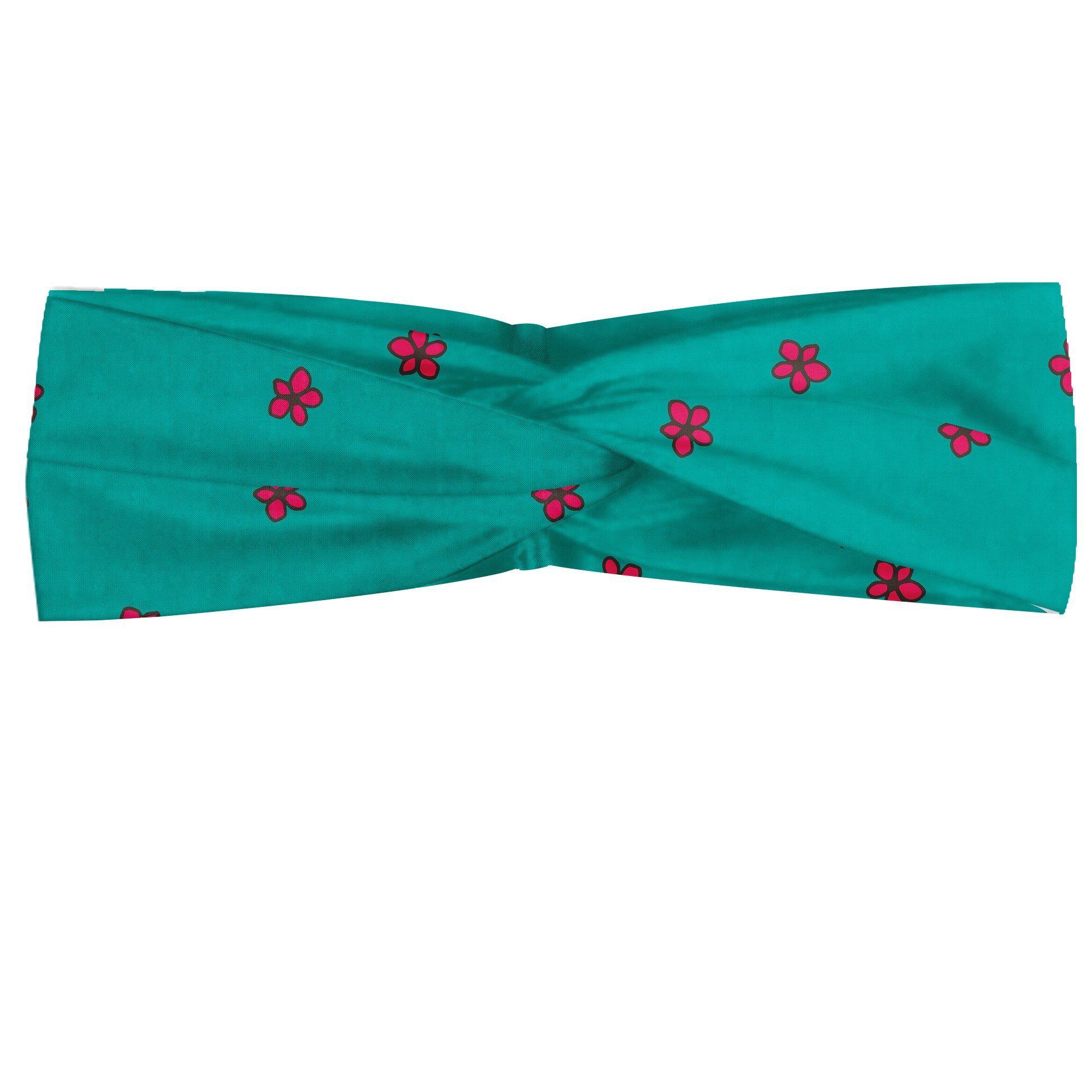 Abakuhaus Teal Stirnband accessories alltags Blumen Elastisch Rosa-wilde Natur und Angenehme