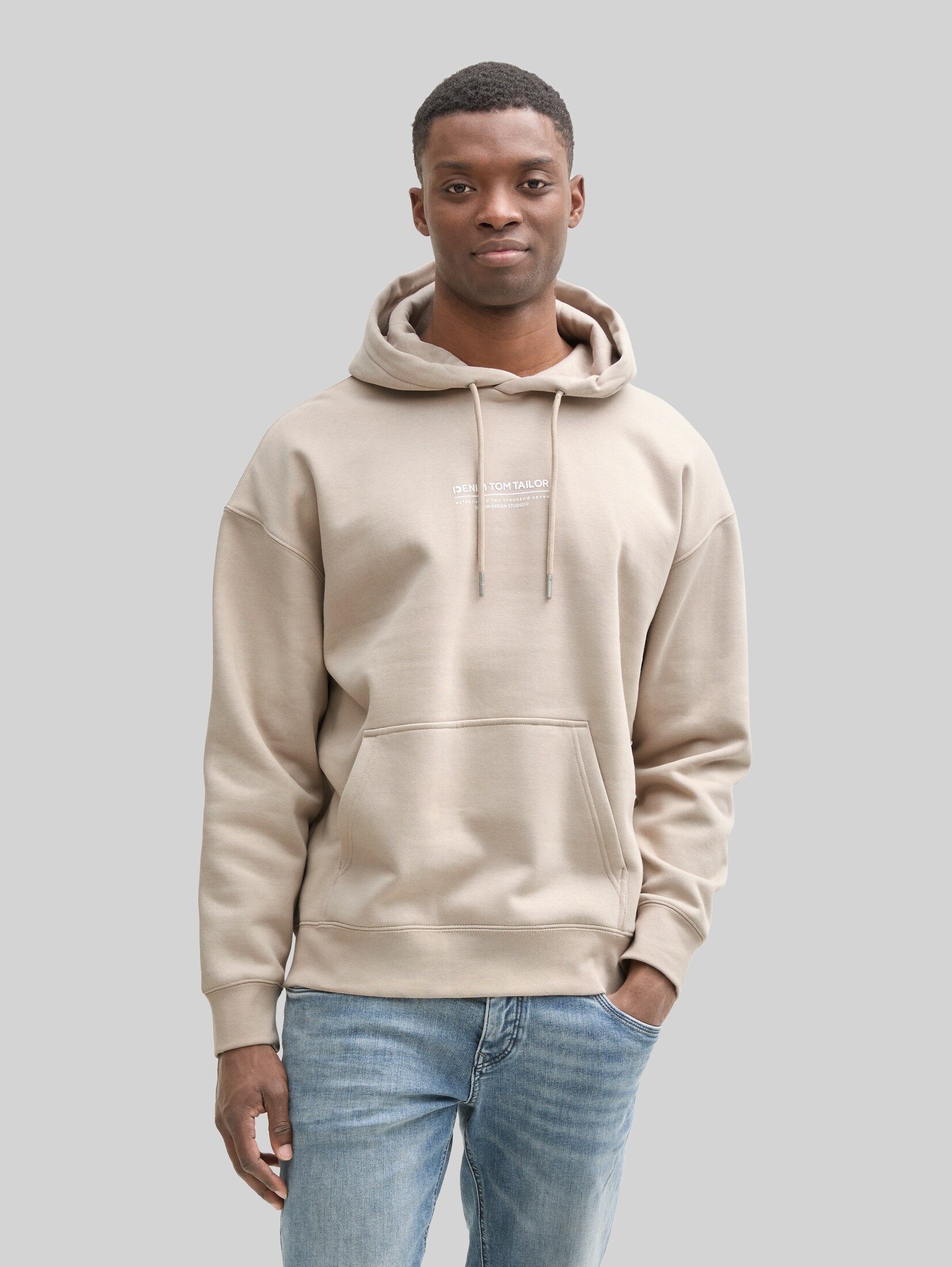 TOM TAILOR Denim Sweatshirt Strick & Sweatshirts Relaxed Hoodie Sweatshirt mit Logo-Print