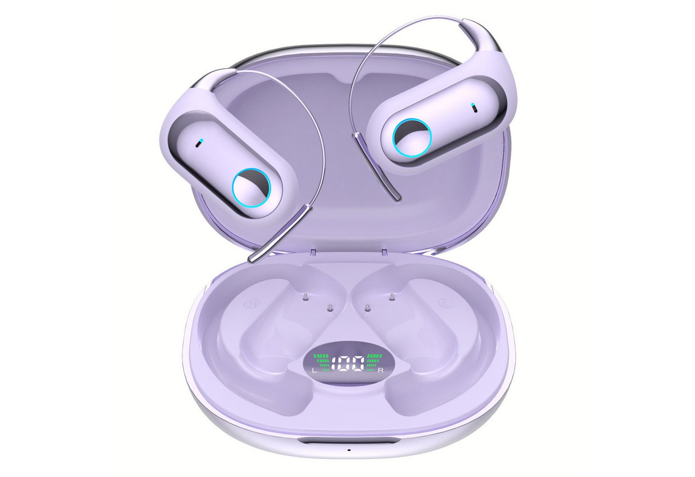Vornix 2026 Open Ear Kopfhörer Bluetooth 6.0, Open-Ear-Kopfhörer (60H Spielzeit, IPX7 wasserdichte Bluetooth Open-Ear Sport Kopfhörer, Kopfhörer Kabellos Bluetooth HiFi Stereo mit Ohrhaken, ENC Noise Cancelling, HD-Mikrofon, kraftvollem Bass und komfortabler Passform für Sport, Büro und Alltag)