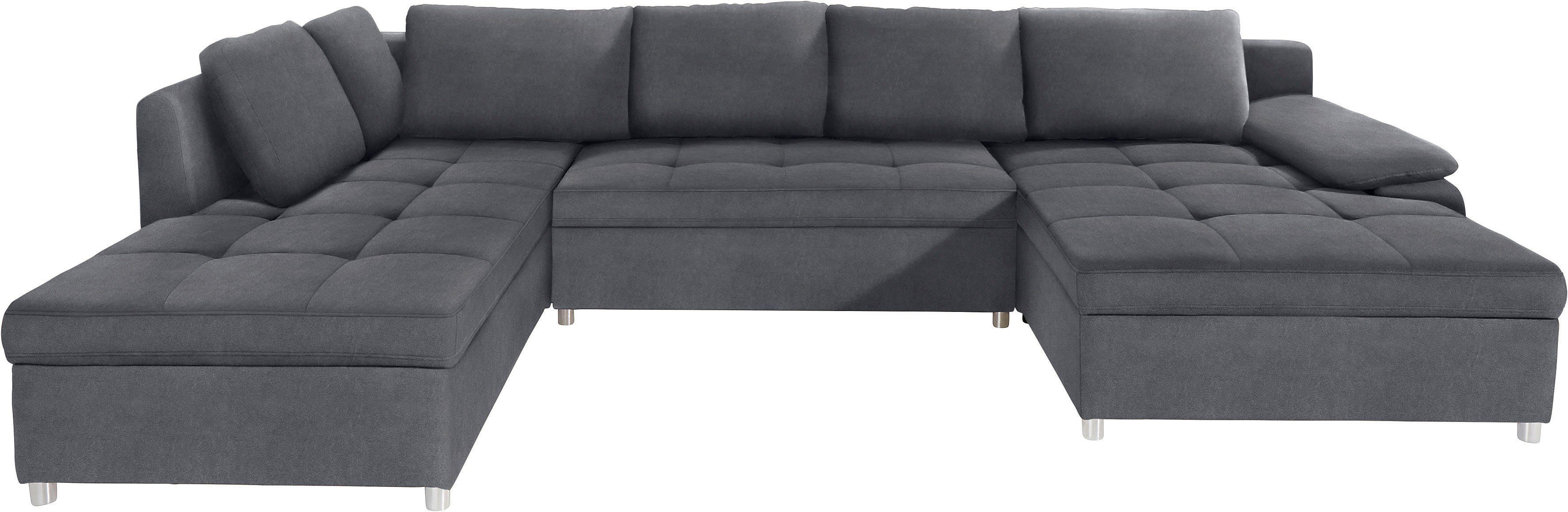 Home affaire Wohnlandschaft Labene U-Form, wahlweise mit Bettfunktion und Bettkasten