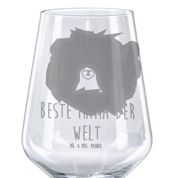 Mr. & Mrs. Panda Rotweinglas Bär Königin - Transparent - Geschenk, beste Mama, Mom, Hochwertige We, Premium Glas, Unikat durch Gravur